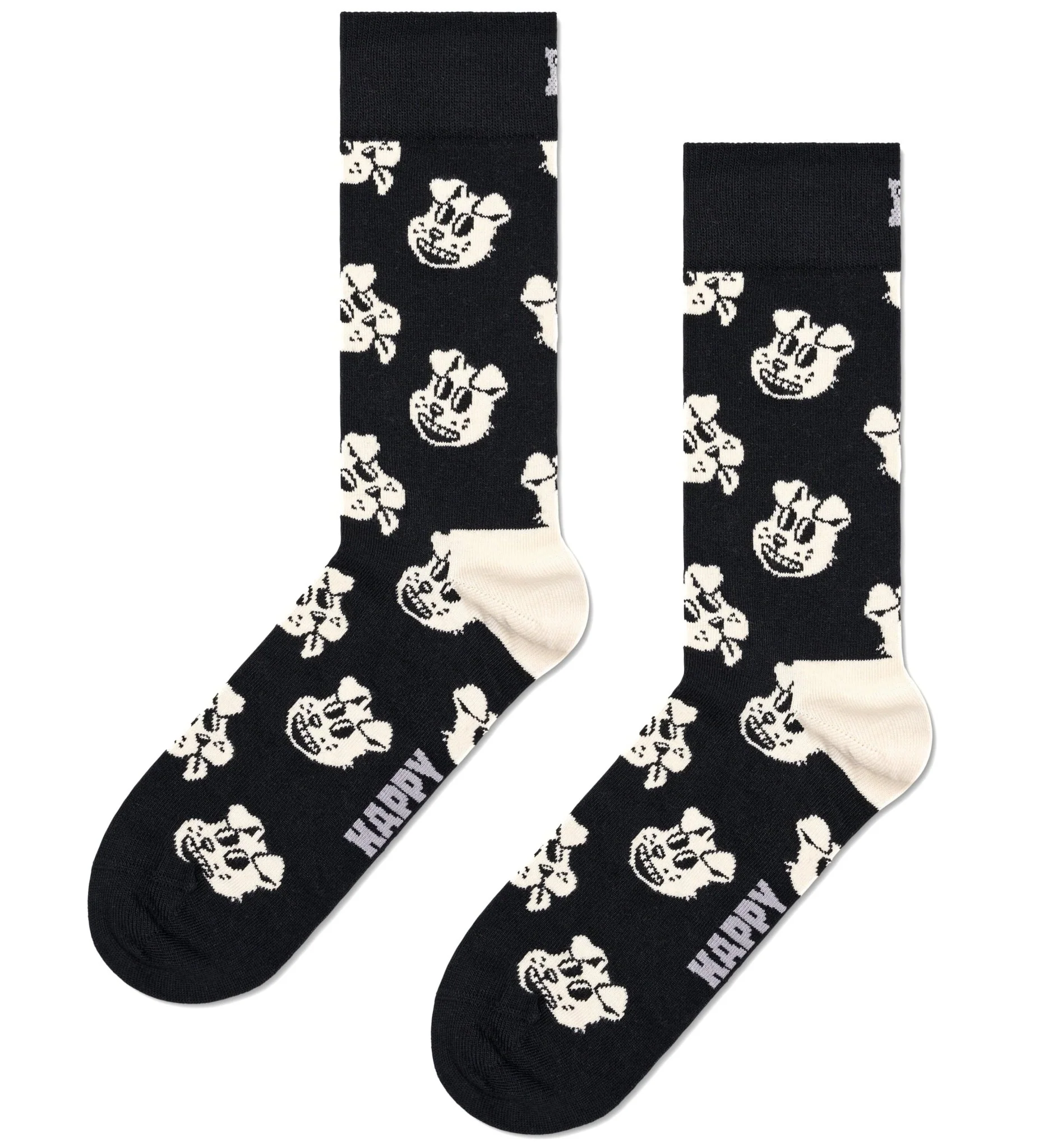 Doggo Socks, Black/cream