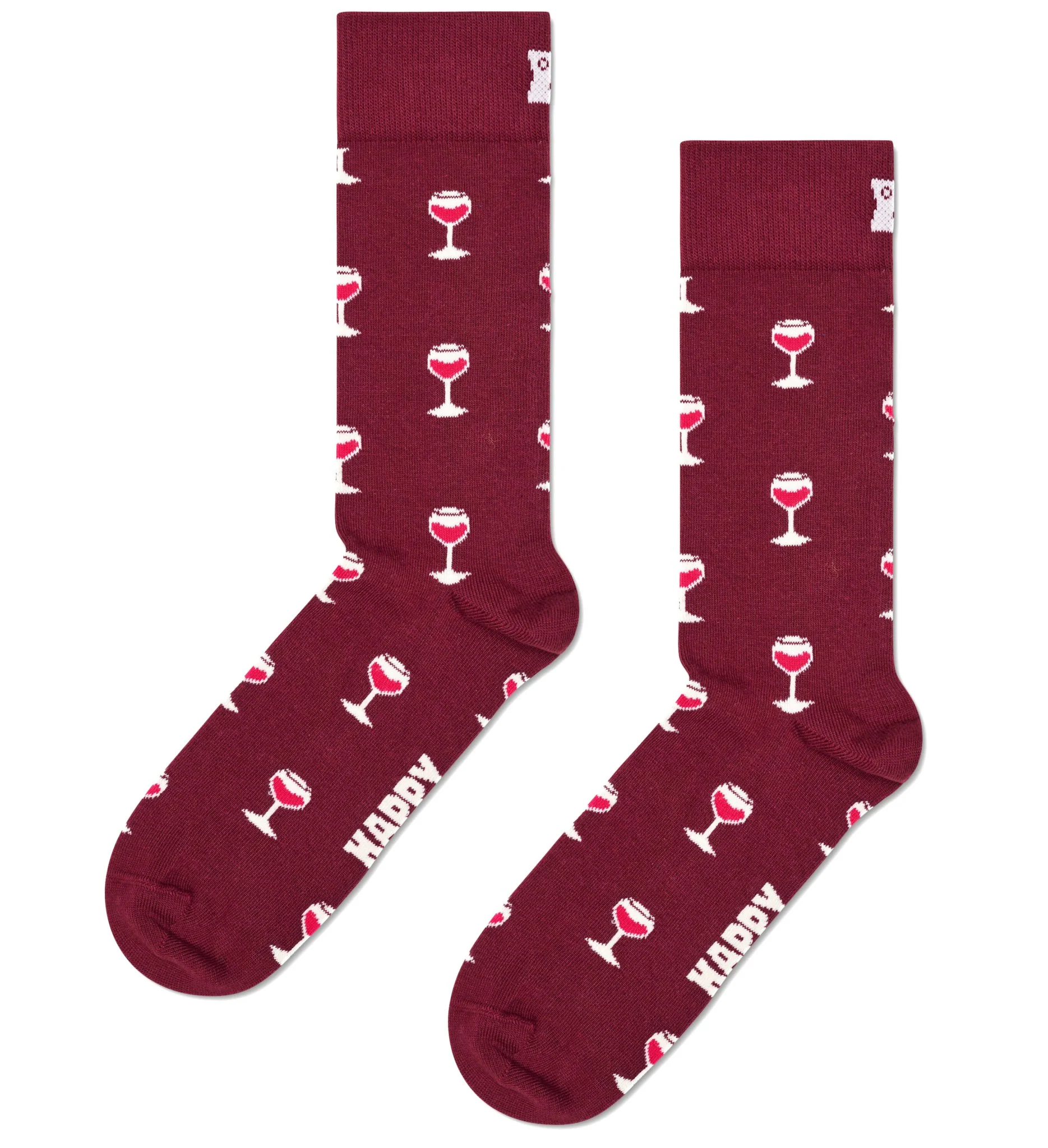 Glass Of Wine Socks, Merlot/Burgundy