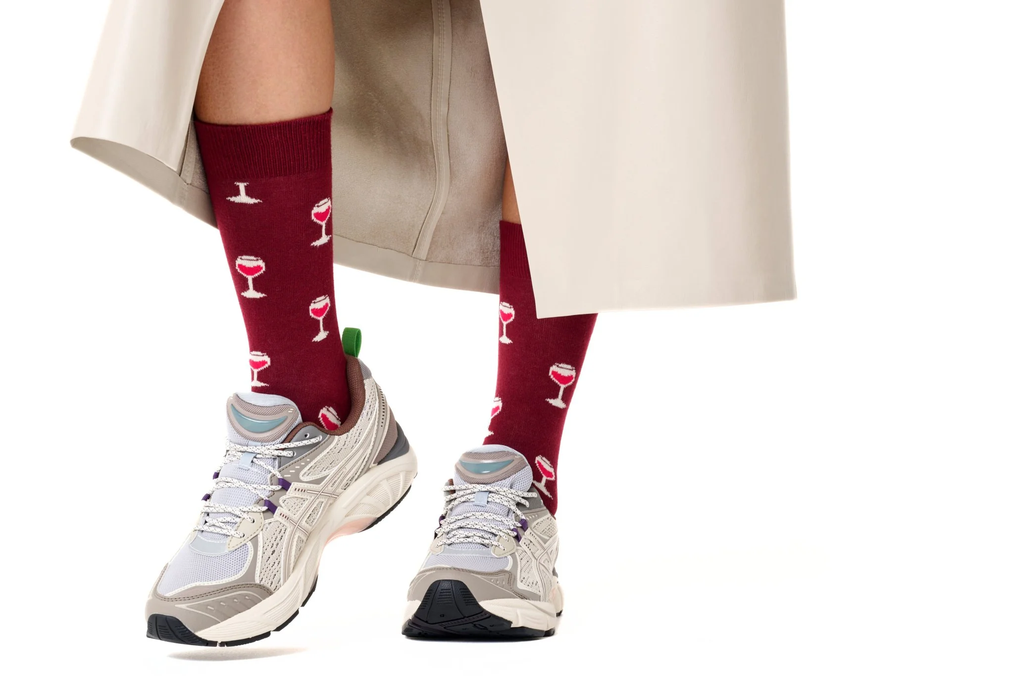 Glass Of Wine Socks, Merlot/Burgundy - Image 2