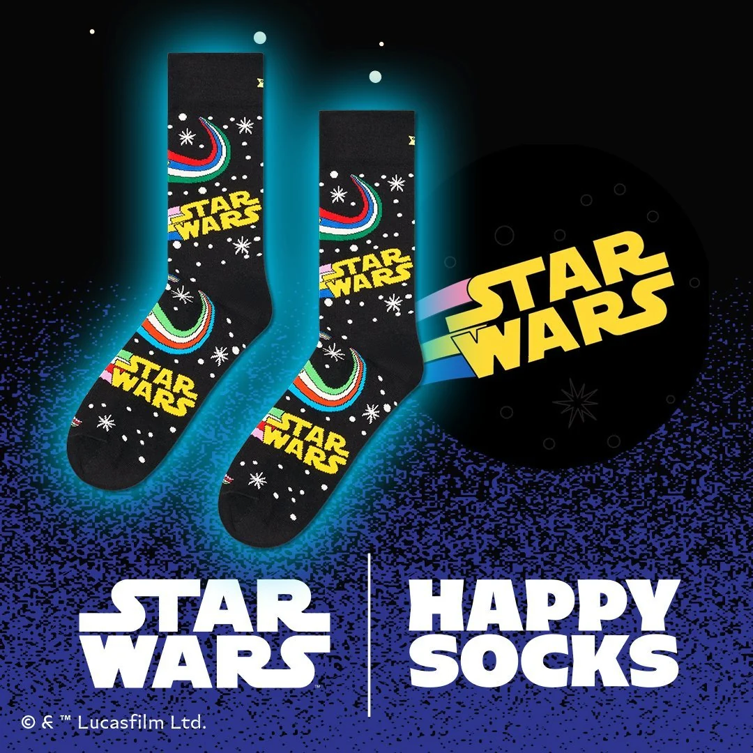Star Wars Title Socks, Navy - Image 3