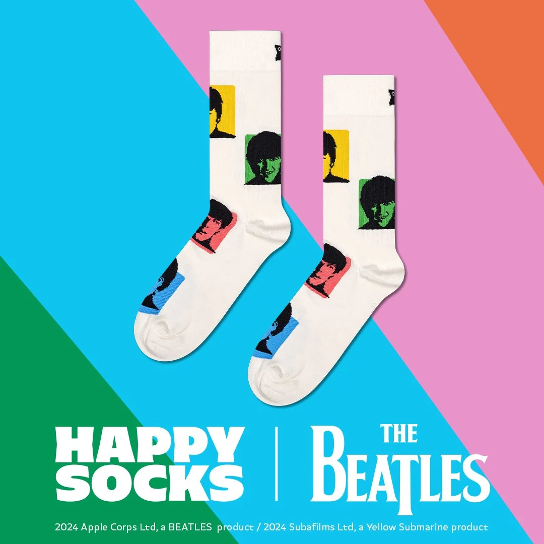 The Beatles Silhouettes Socks, White - Image 4