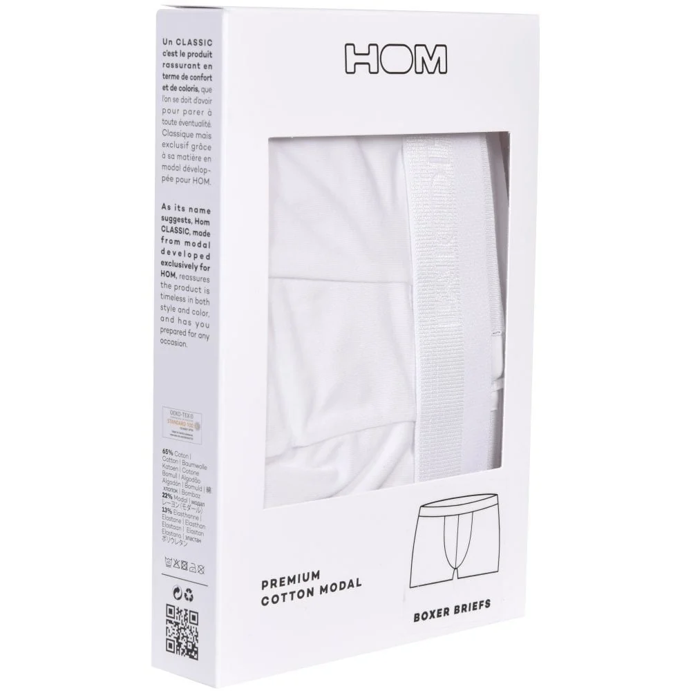 Classic Cotton Modal Boxer Brief, White - Image 4