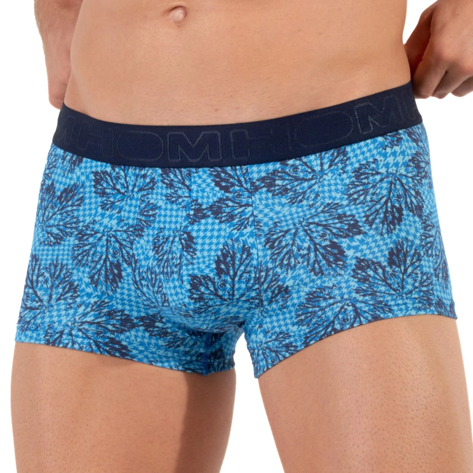 Douro Leaves Print Boxer Trunk, Blue - Image 2