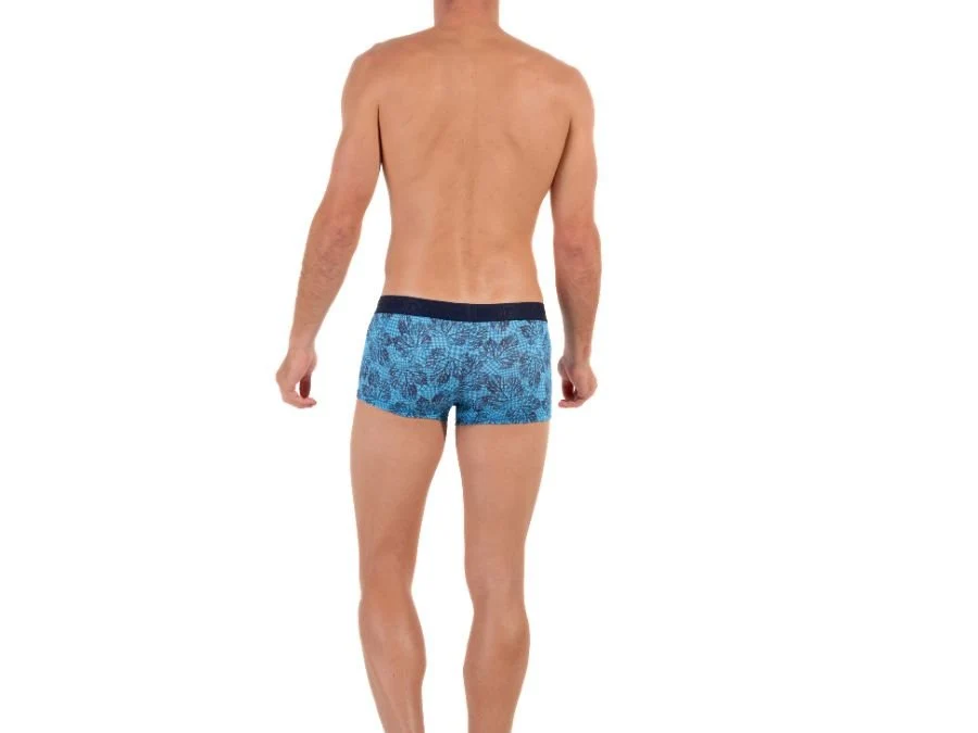 Douro Leaves Print Boxer Trunk, Blue - Image 6