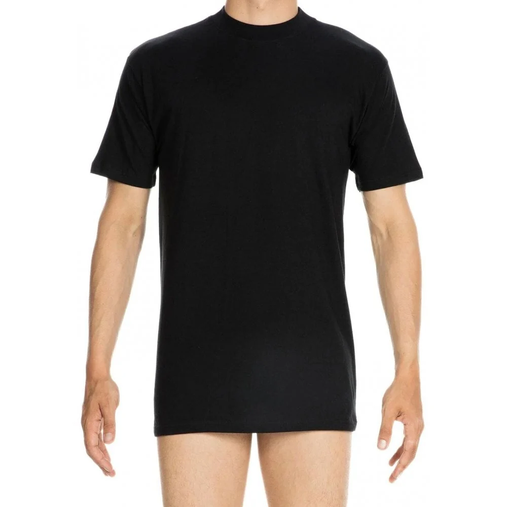 Harro Mercerised Cotton Crew-Neck T-Shirt, Black - Image 2