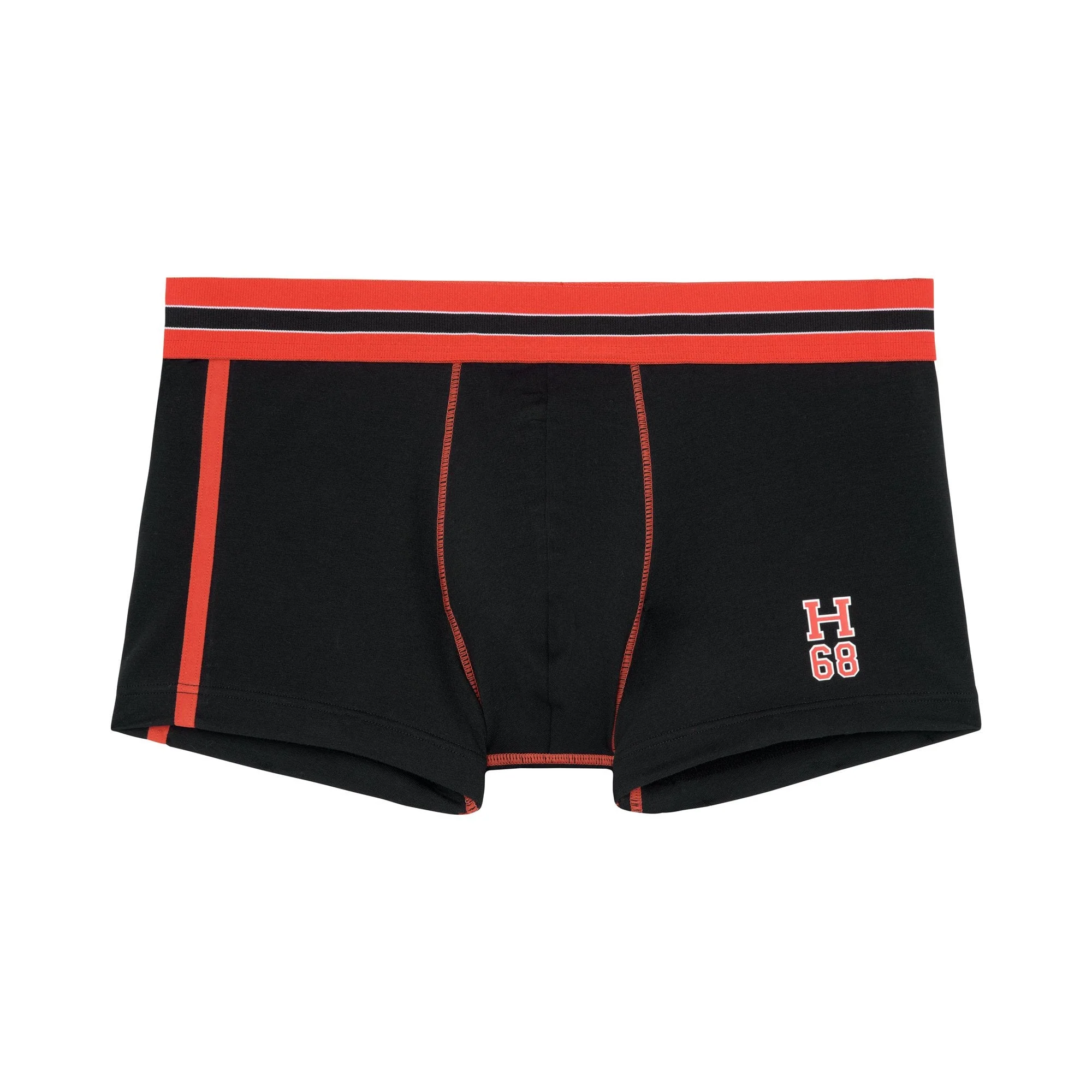 Run Sports Contrast Boxer Trunk, Black/red