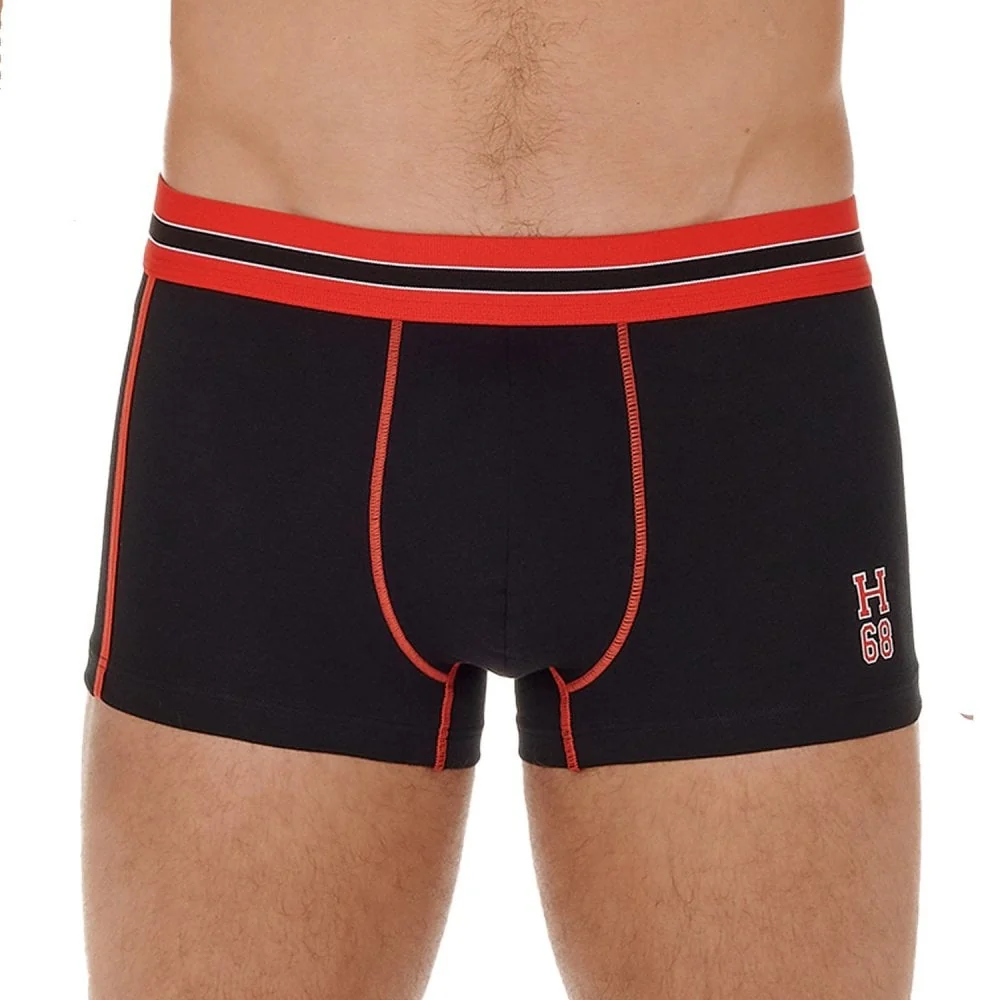 Run Sports Contrast Boxer Trunk, Black/red - Image 2