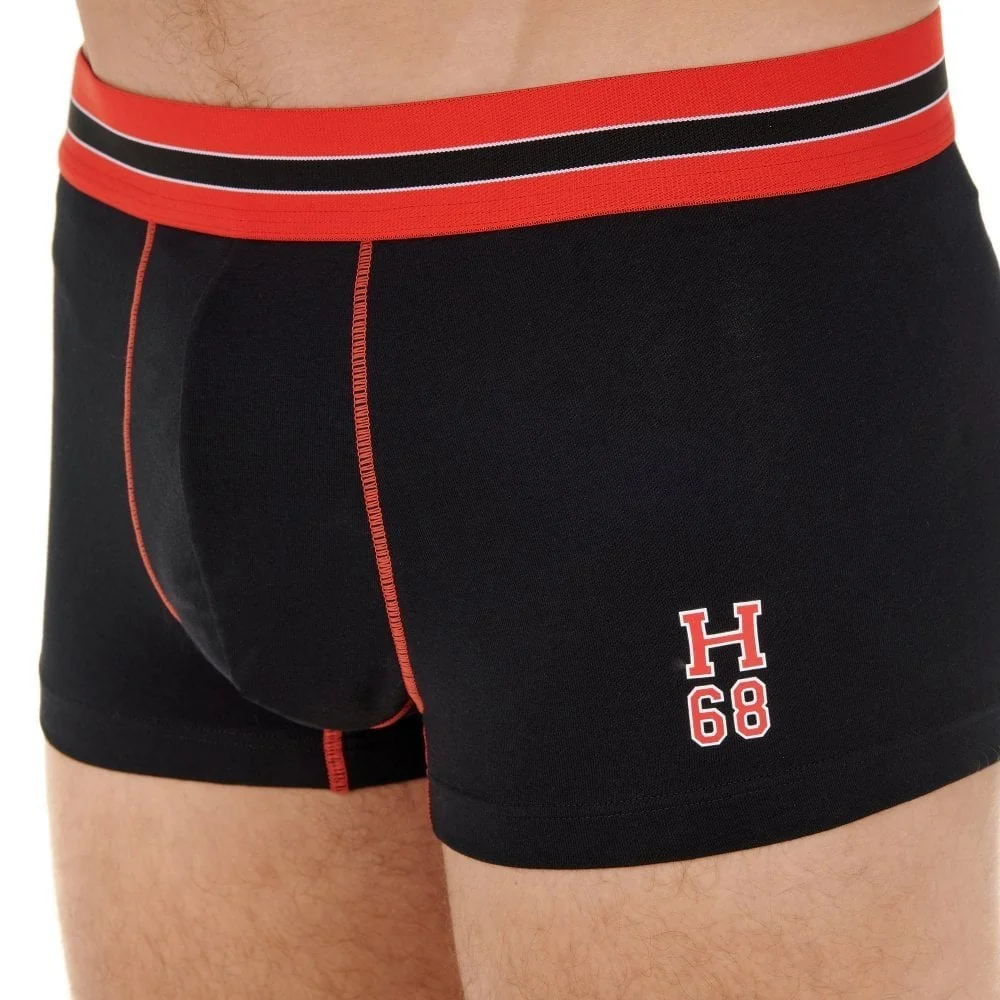 Run Sports Contrast Boxer Trunk, Black/red - Image 3