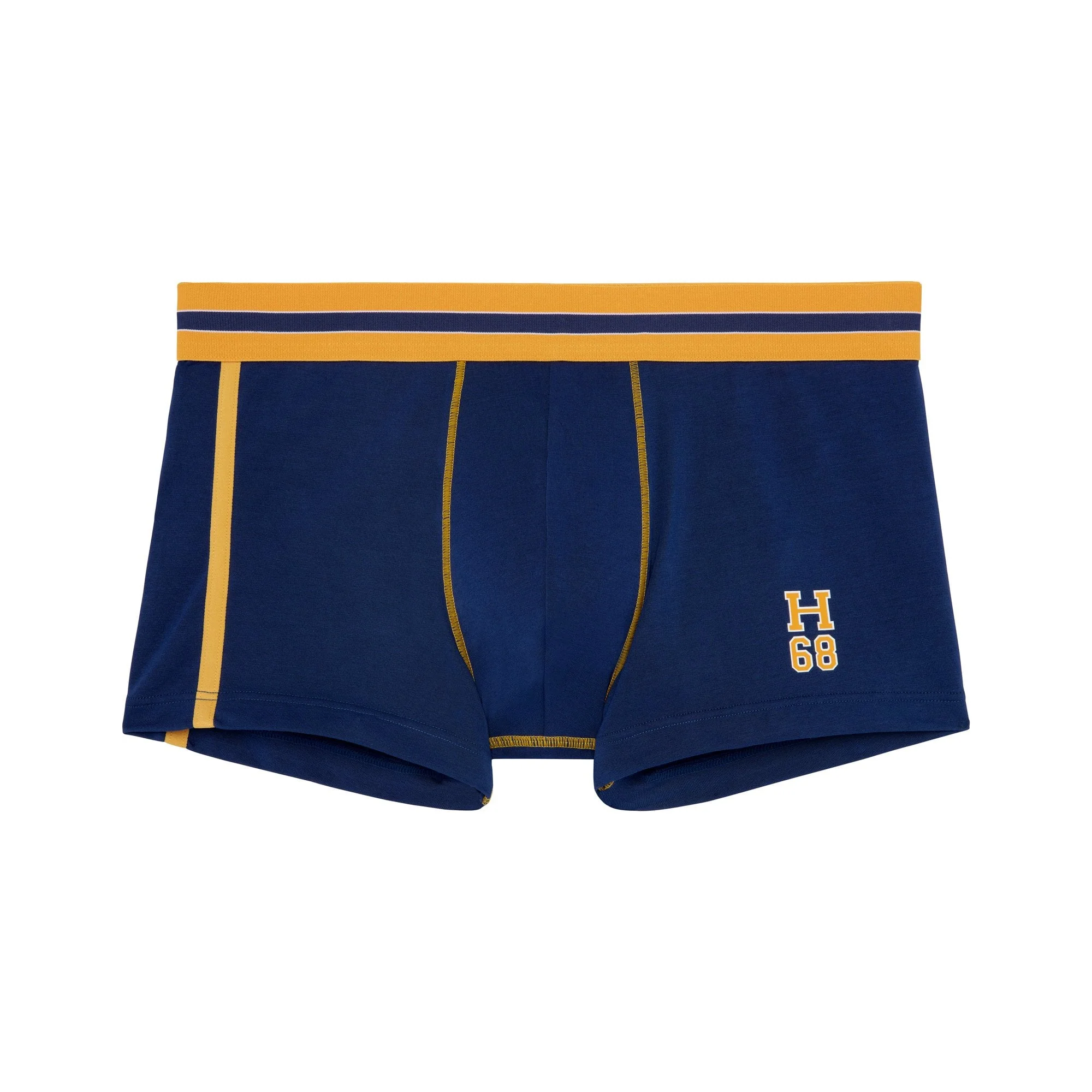 Run Sports Contrast Boxer Trunk, Blue/yellow