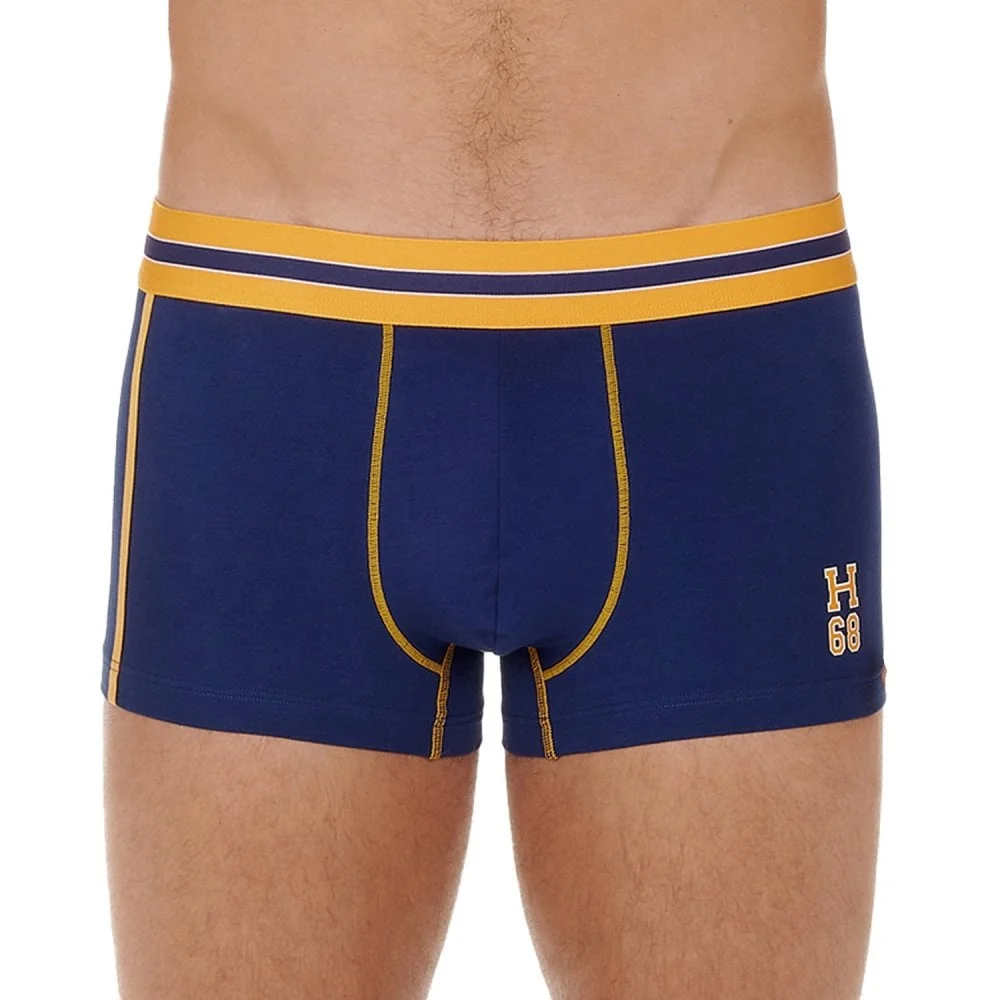 Run Sports Contrast Boxer Trunk, Blue/yellow - Image 2