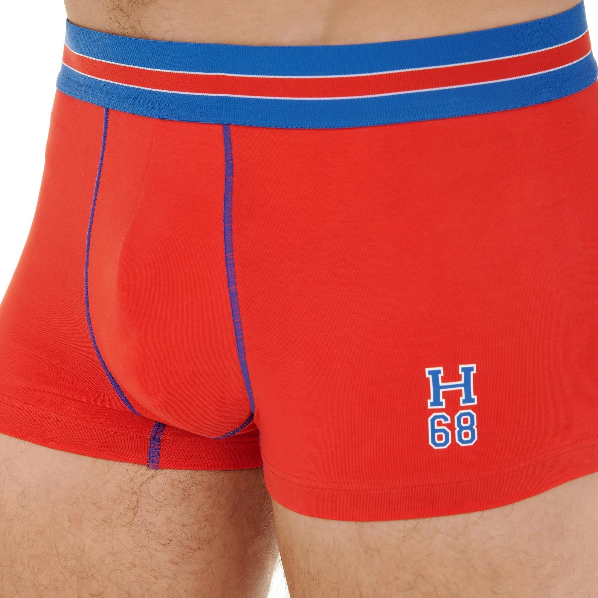 Run Sports Contrast Boxer Trunk, Red/blue - Image 2