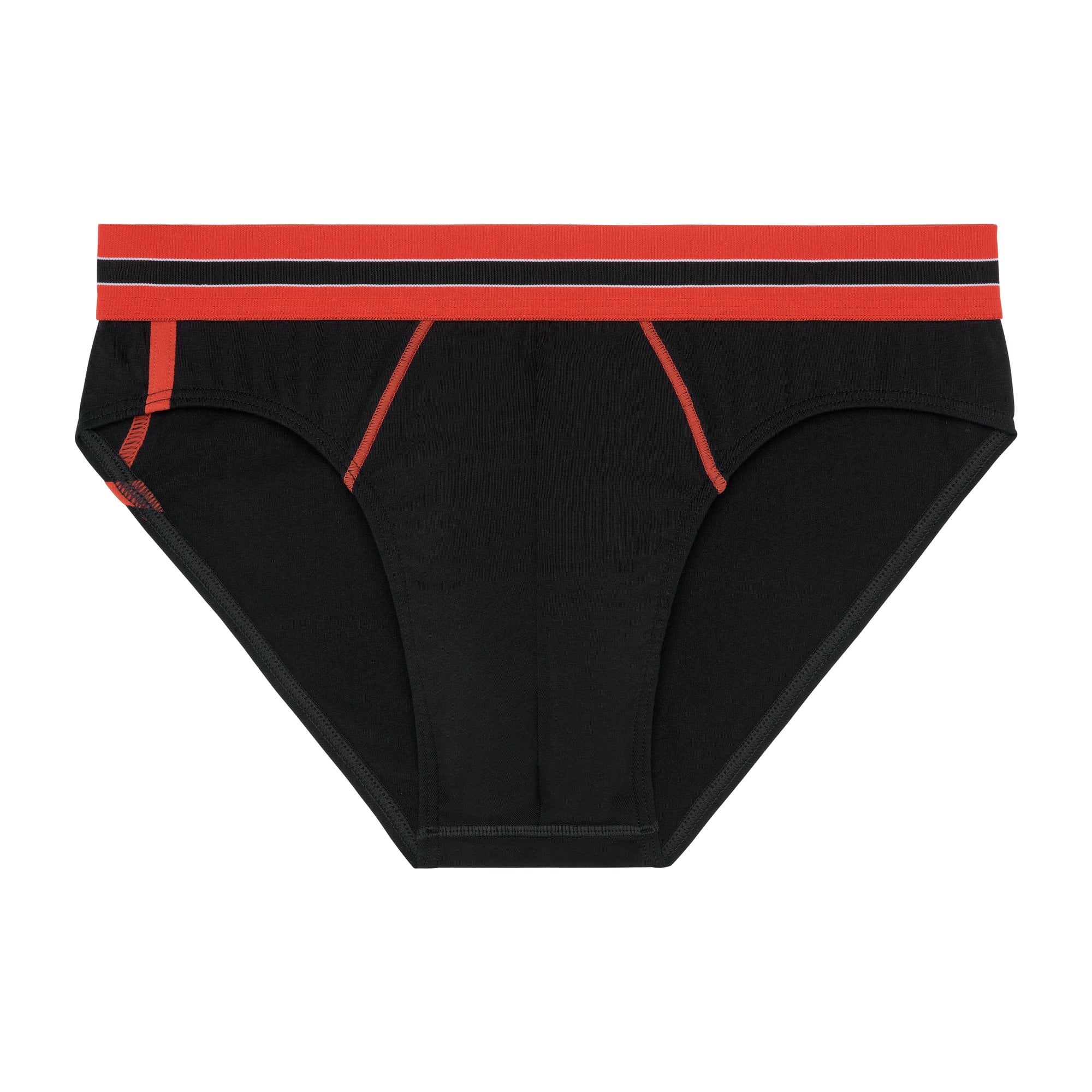 Run Sports Contrast Micro Brief, Black/red