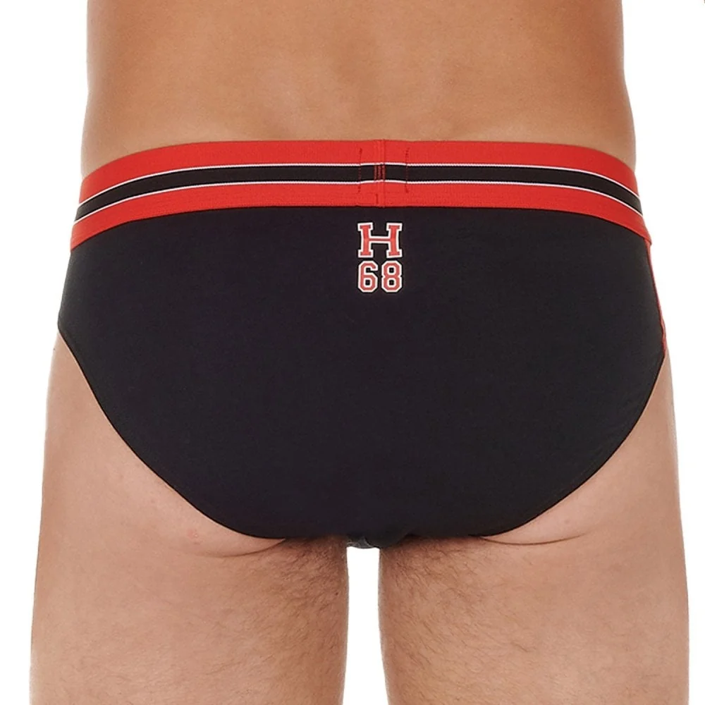 Run Sports Contrast Micro Brief, Black/red - Image 3