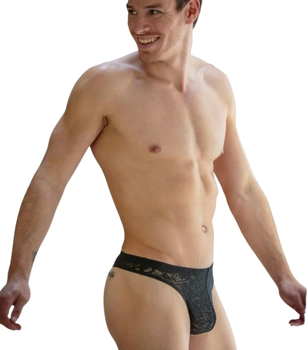 Temptation Free Cut Lace G-String, Black - Image 4