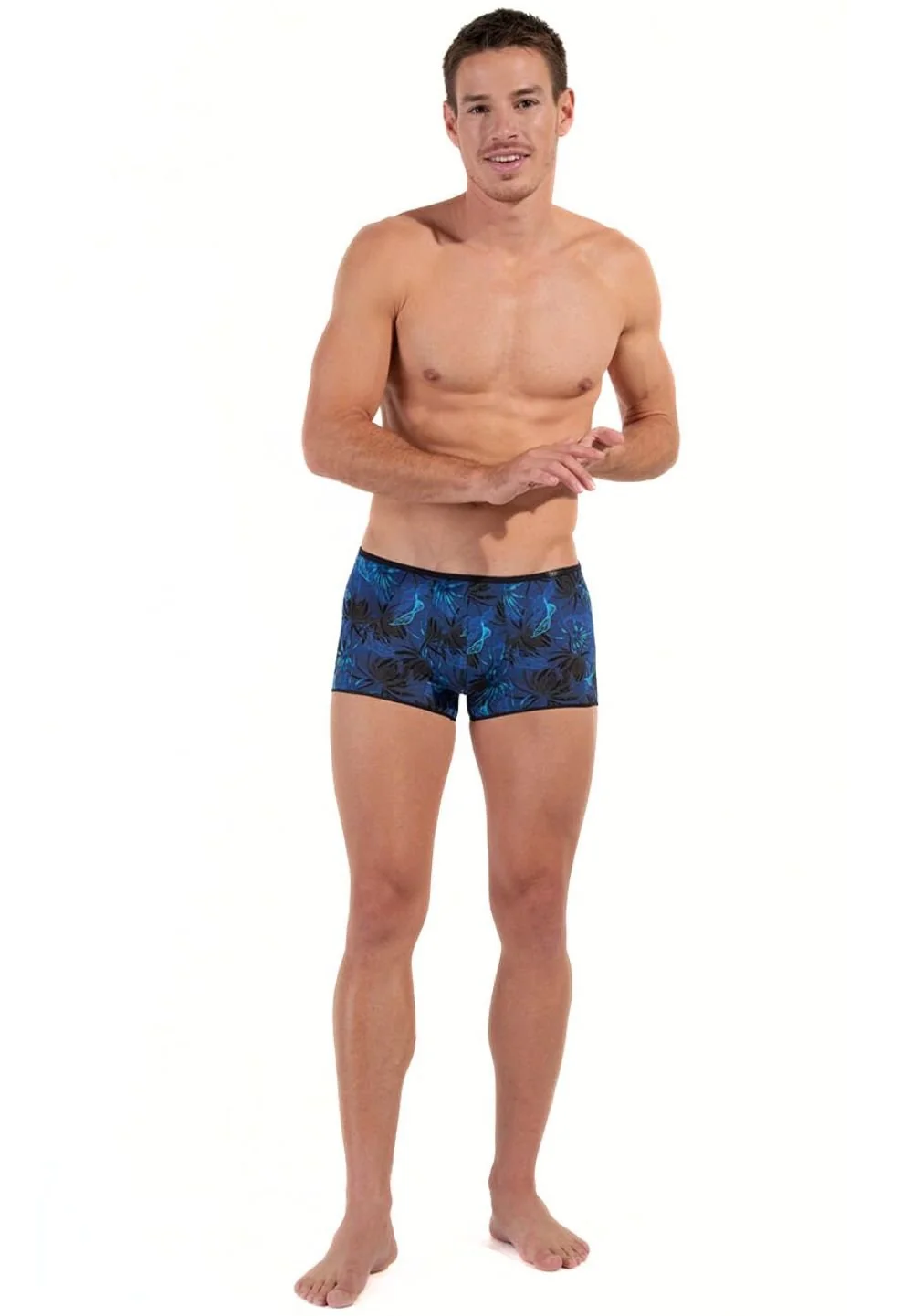 Temptation Palay Flowers Boxer Trunk, Blue - Image 3