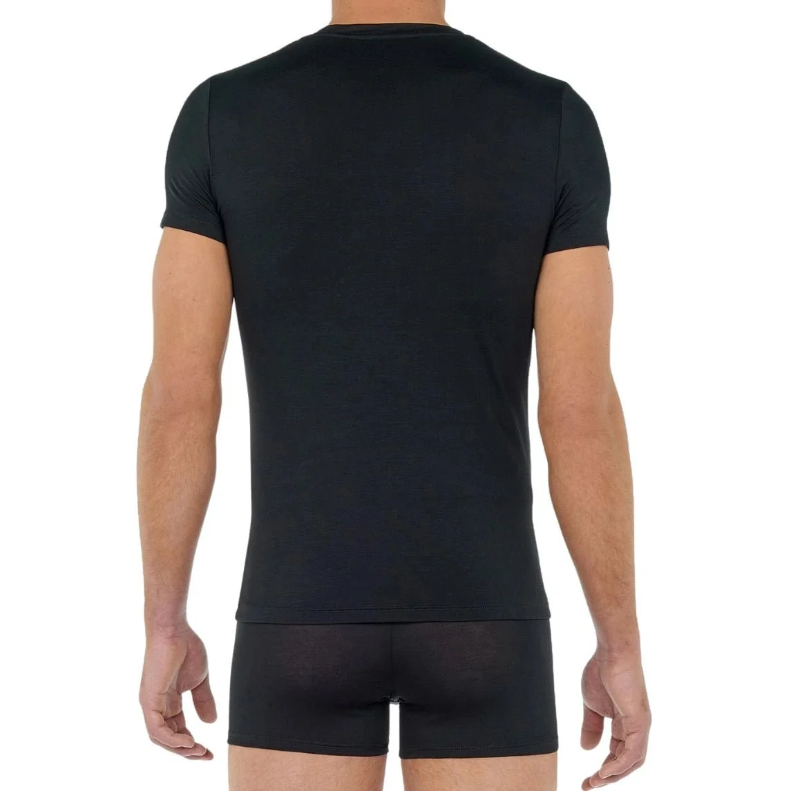 Tencel Soft V-Neck T-Shirt, Black - Image 3