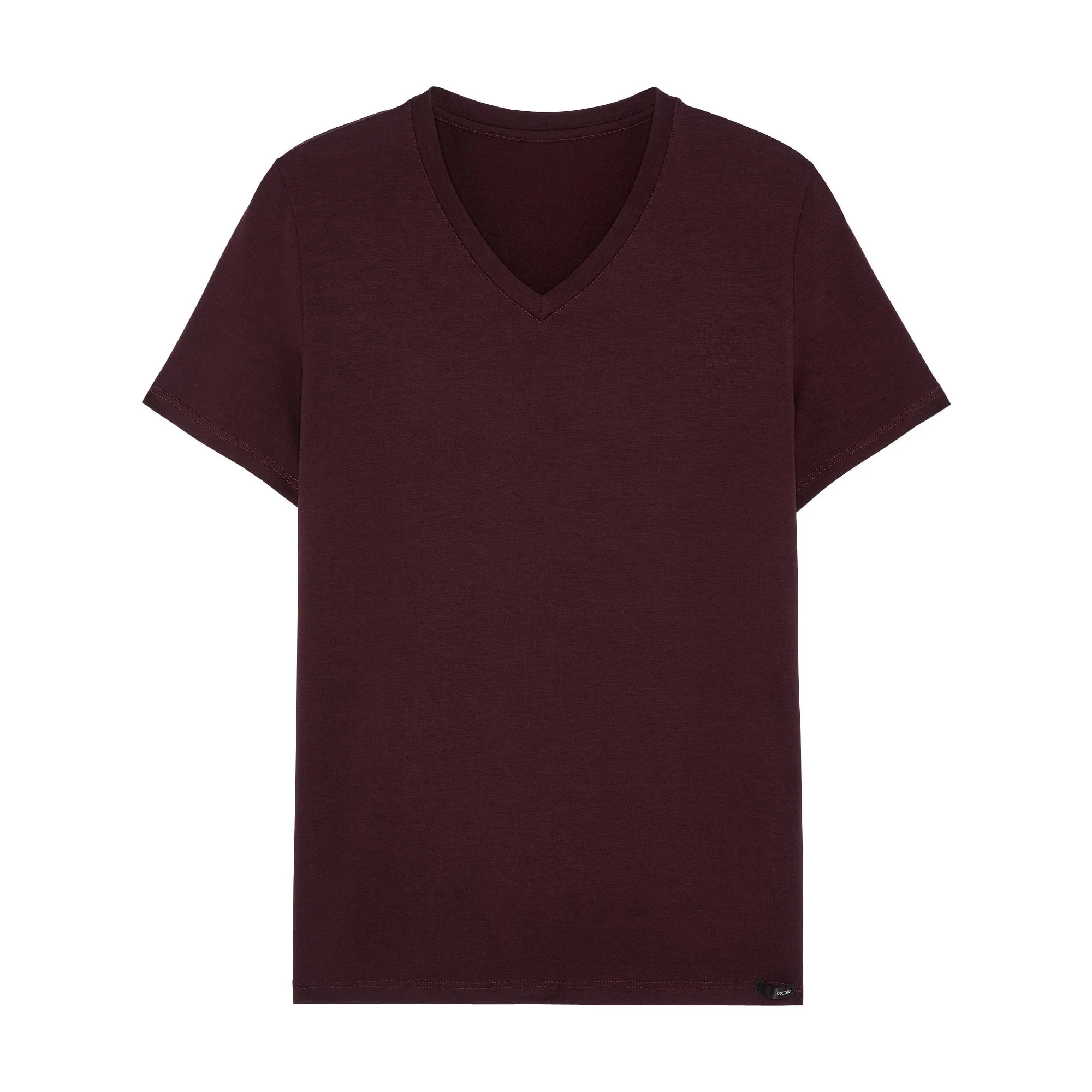 Tencel Soft V-Neck T-Shirt, Burgundy - Image 8