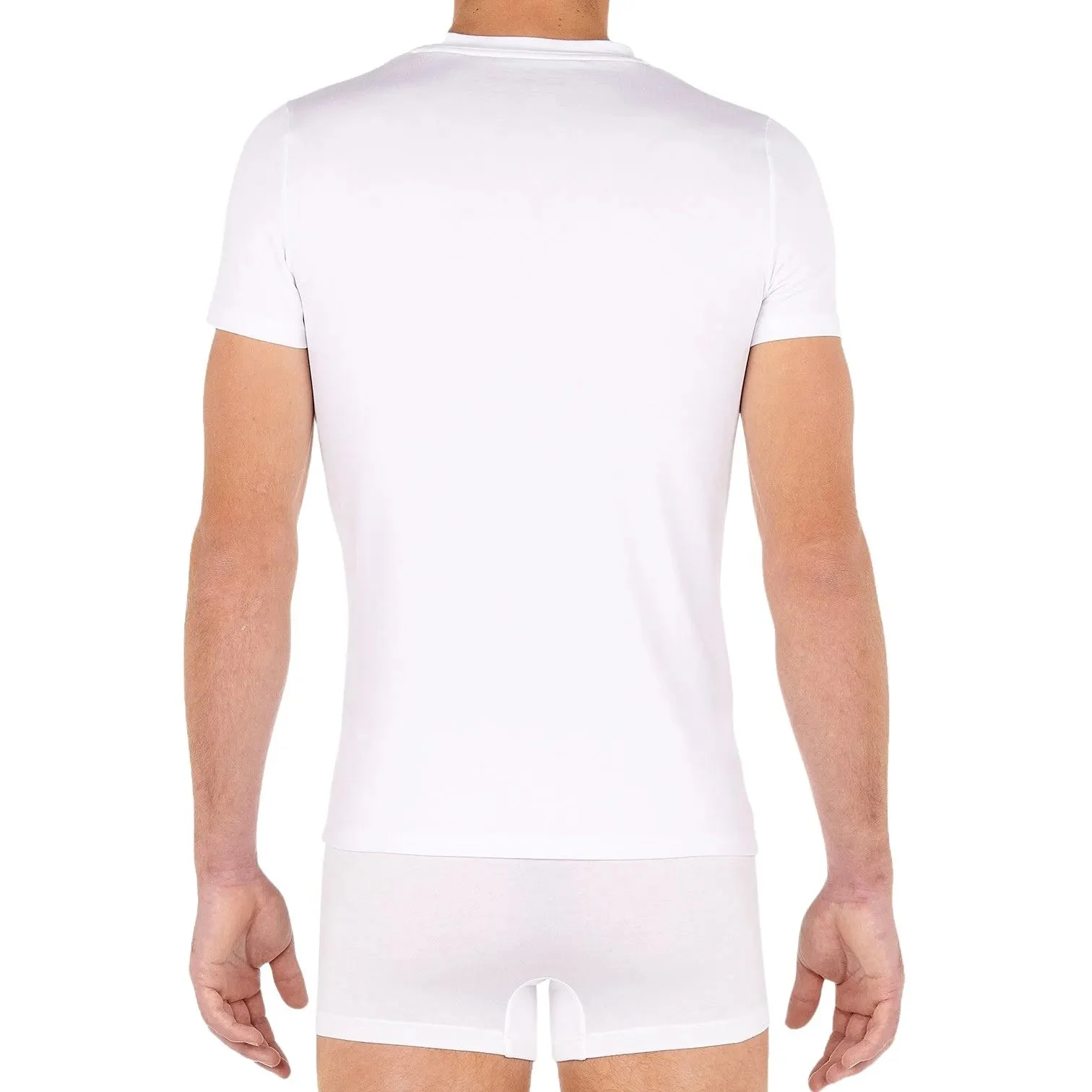 Tencel Soft V-Neck T-Shirt, White - Image 3