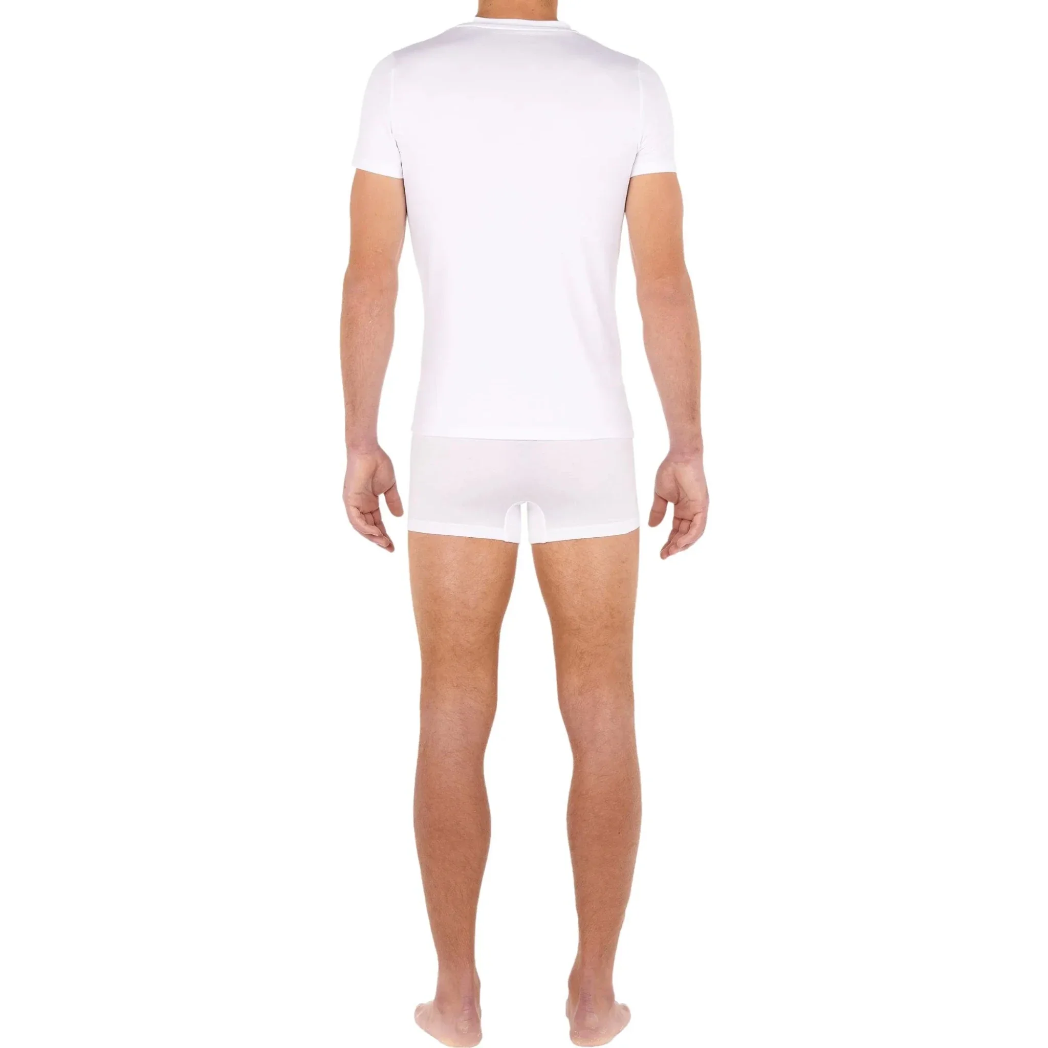 Tencel Soft V-Neck T-Shirt, White - Image 5