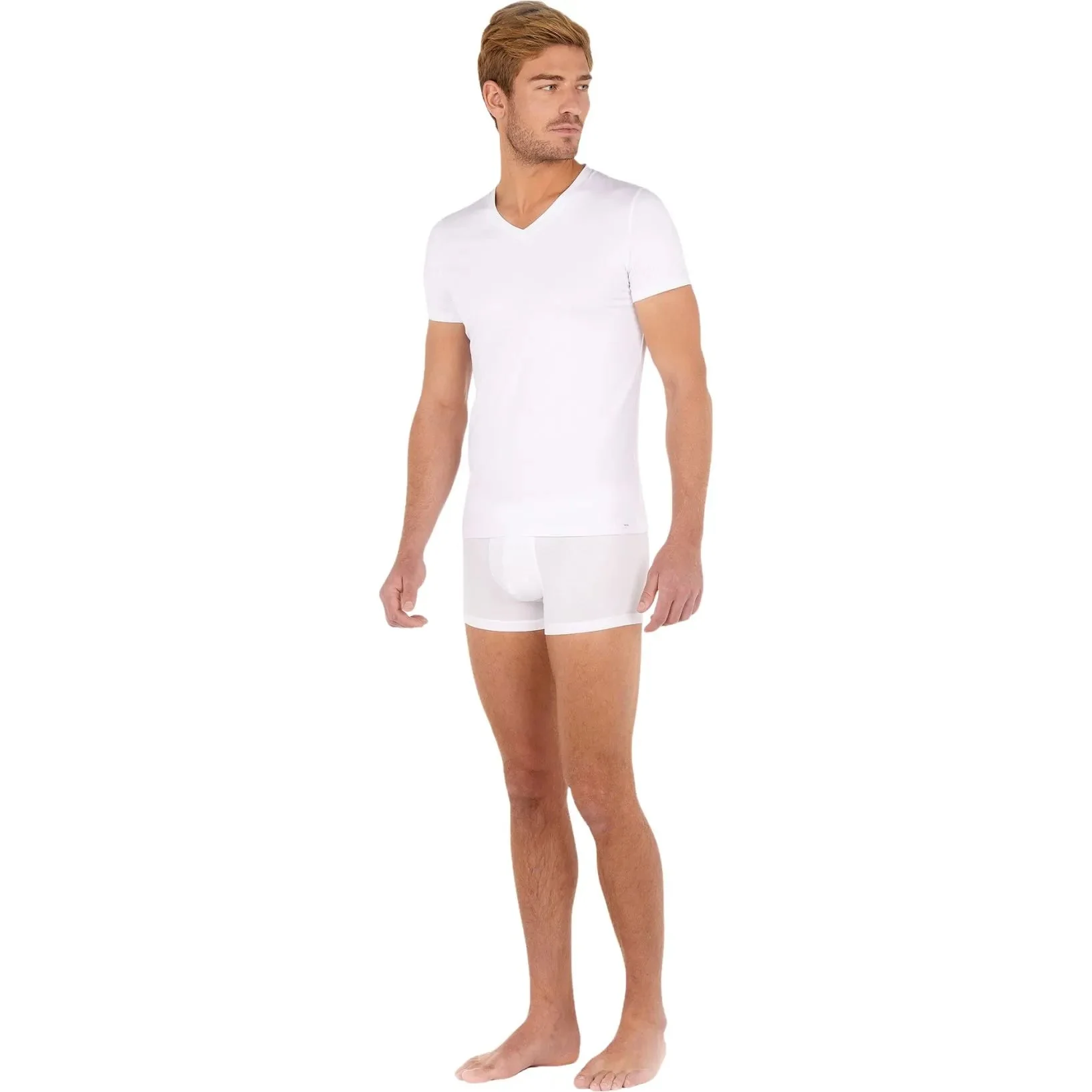 Tencel Soft V-Neck T-Shirt, White - Image 6