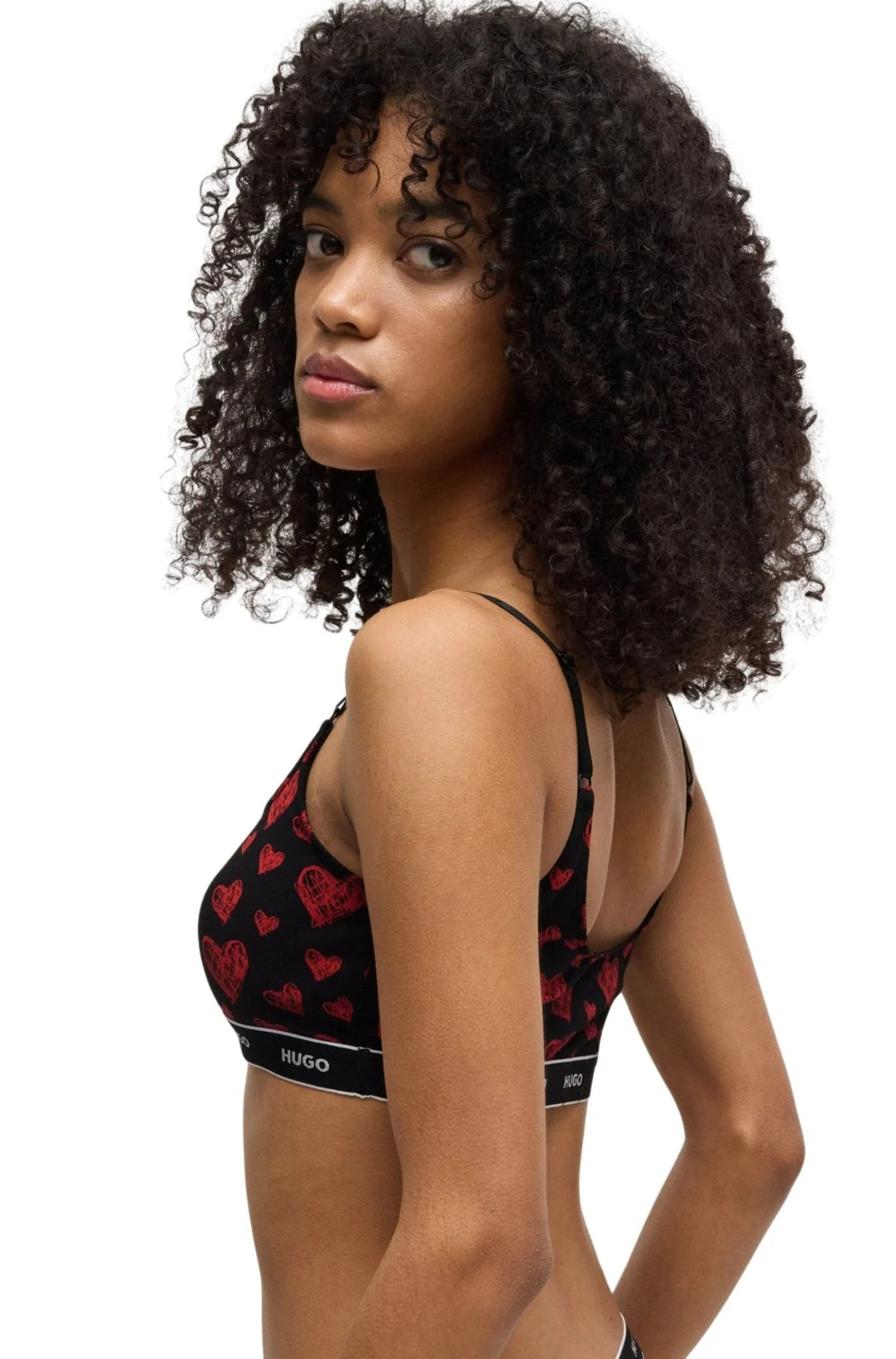 2-Pack Classic Logo Bralettes Hearts Gift Set, Black/red - Image 7