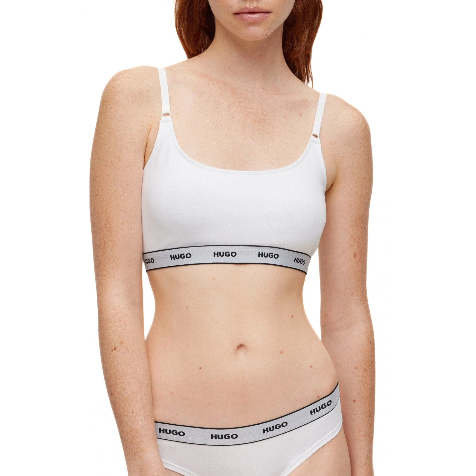 2-Pack Classic Logo Bralettes, White - Image 2