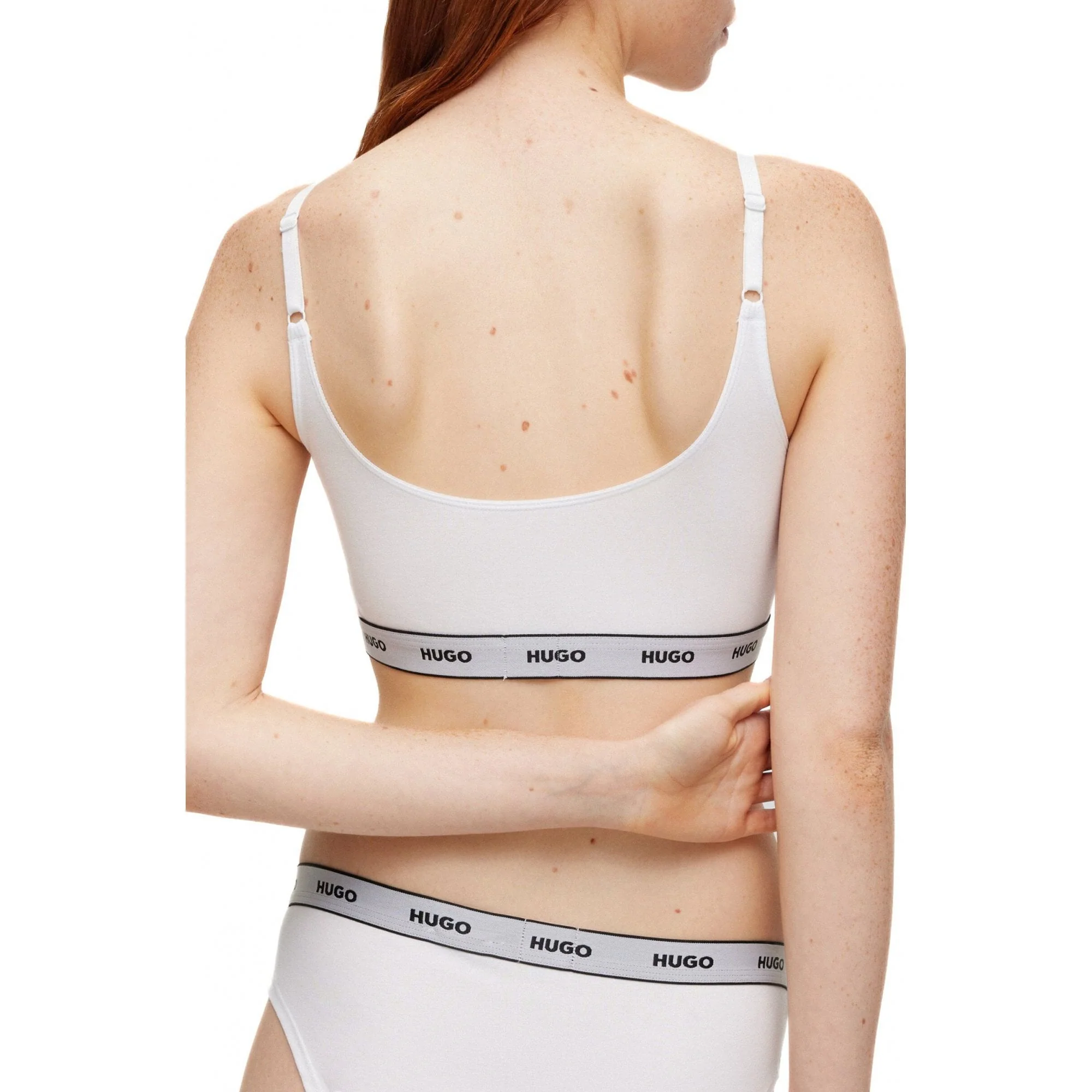 2-Pack Classic Logo Bralettes, White - Image 3
