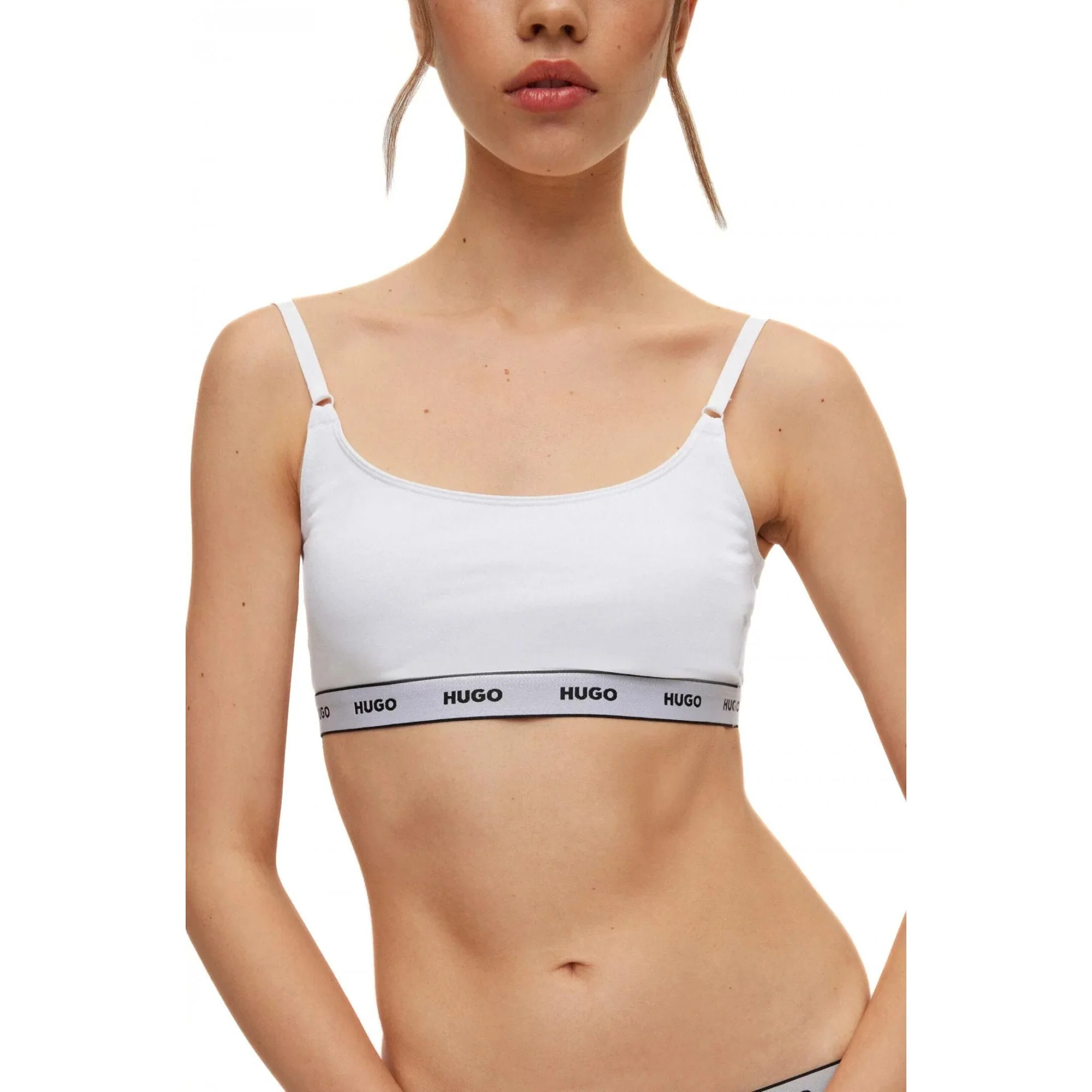 2-Pack Classic Logo Bralettes, White - Image 4