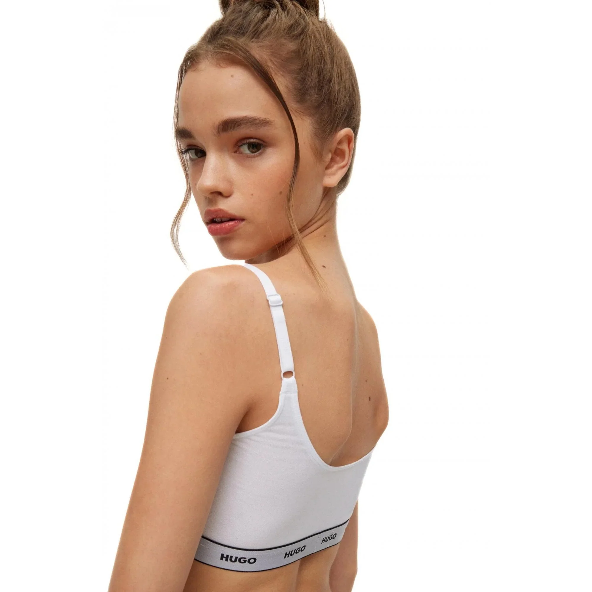 2-Pack Classic Logo Bralettes, White - Image 5