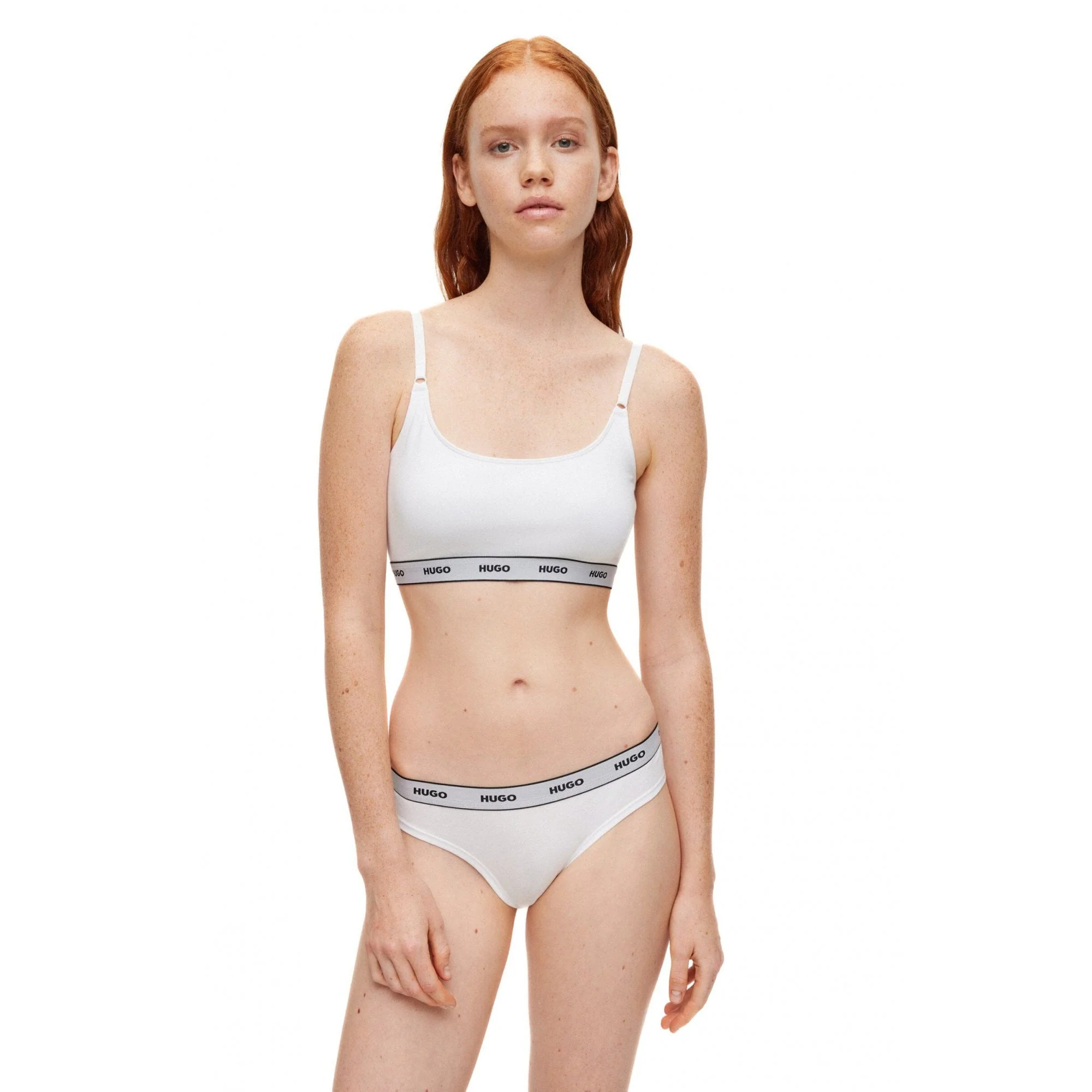 2-Pack Classic Logo Bralettes, White - Image 7