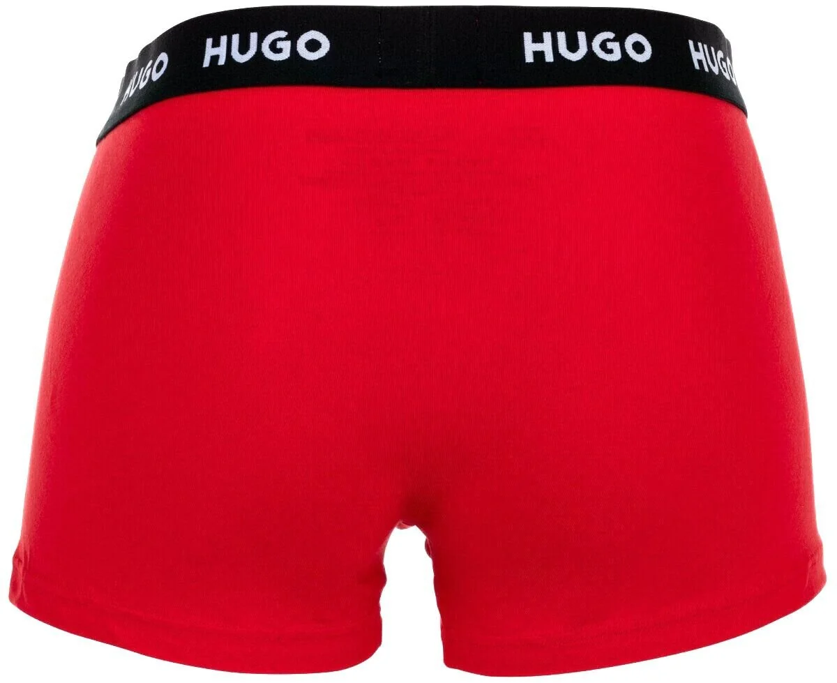 3-Pack Classic Logo Boxer Trunks, Black/Red/Khaki - Image 3