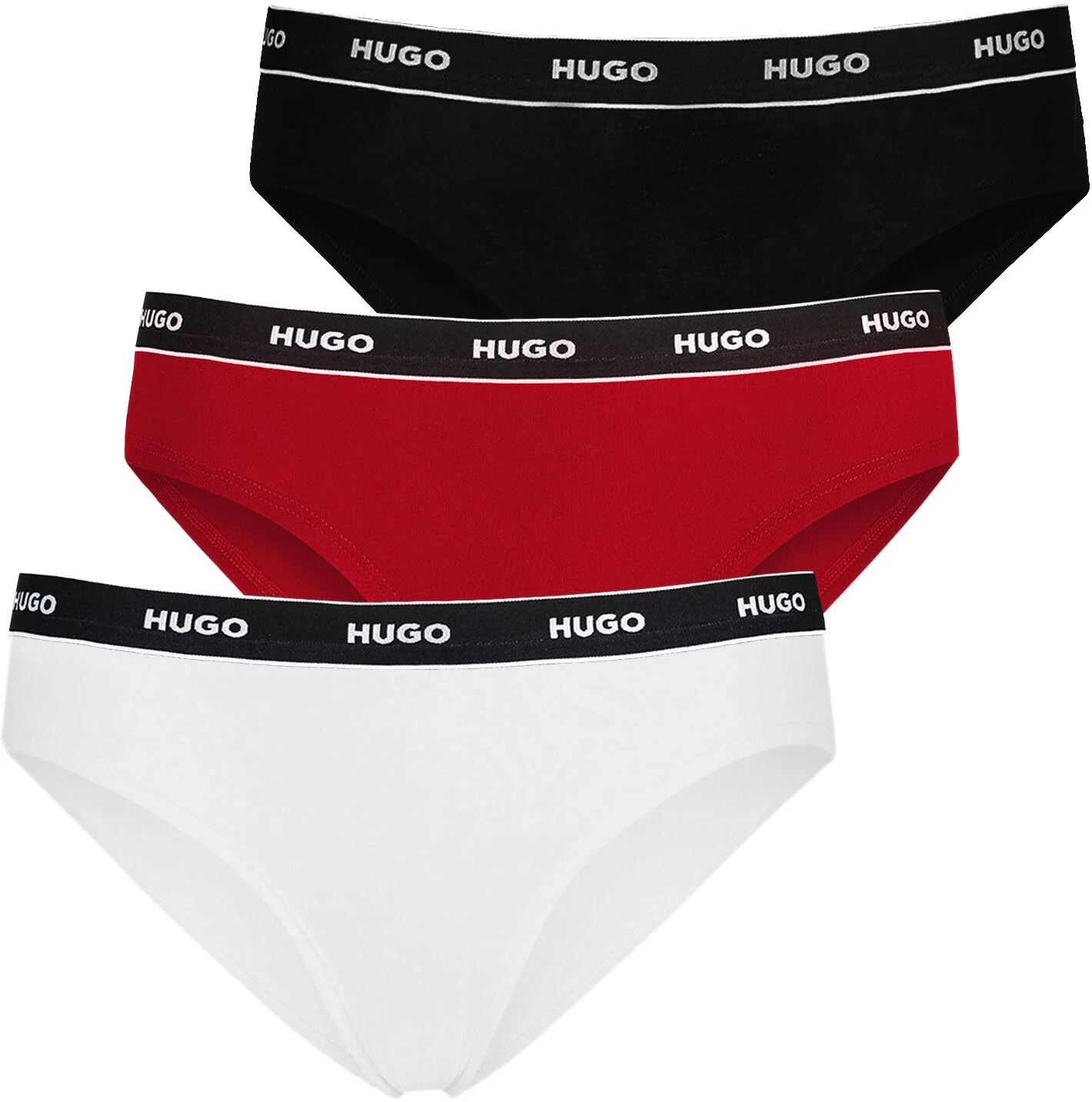 3-Pack Classic Logo Briefs, Black/Red/White