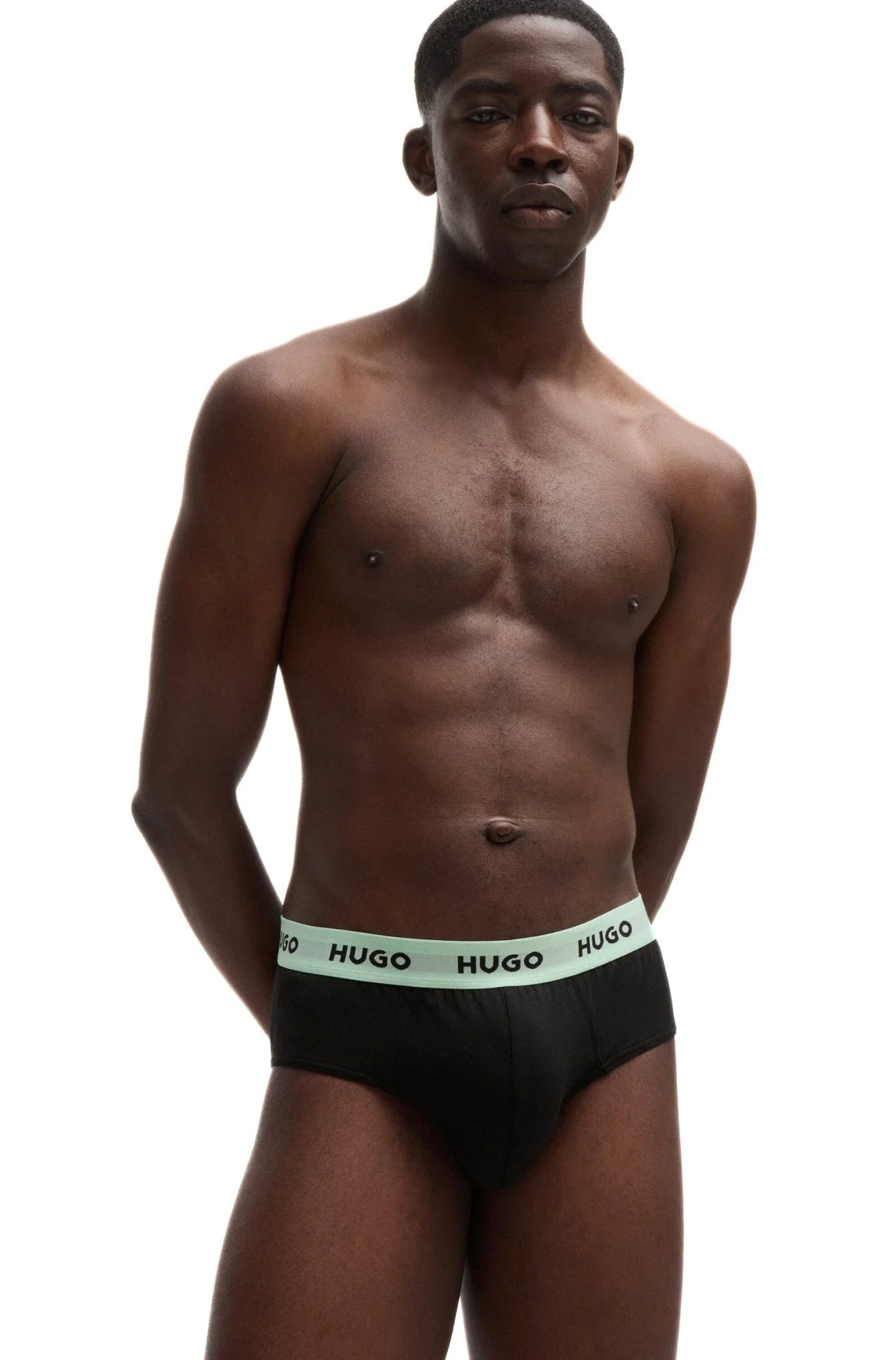 3-Pack Classic Logo Briefs, Black w/ orange/blue/mint - Image 3