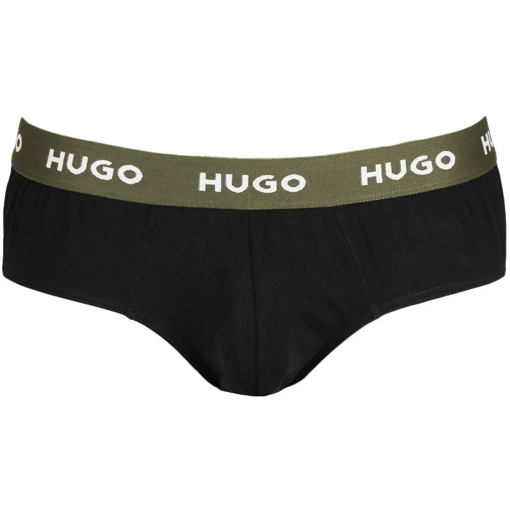 3-Pack Classic Logo Briefs, Black w/ purple/khaki - Image 5