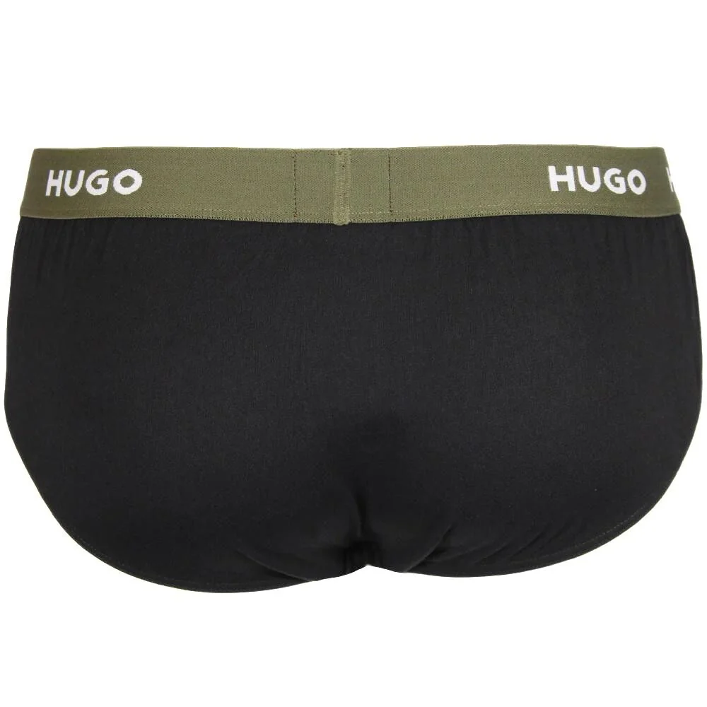 3-Pack Classic Logo Briefs, Black w/ purple/khaki - Image 6