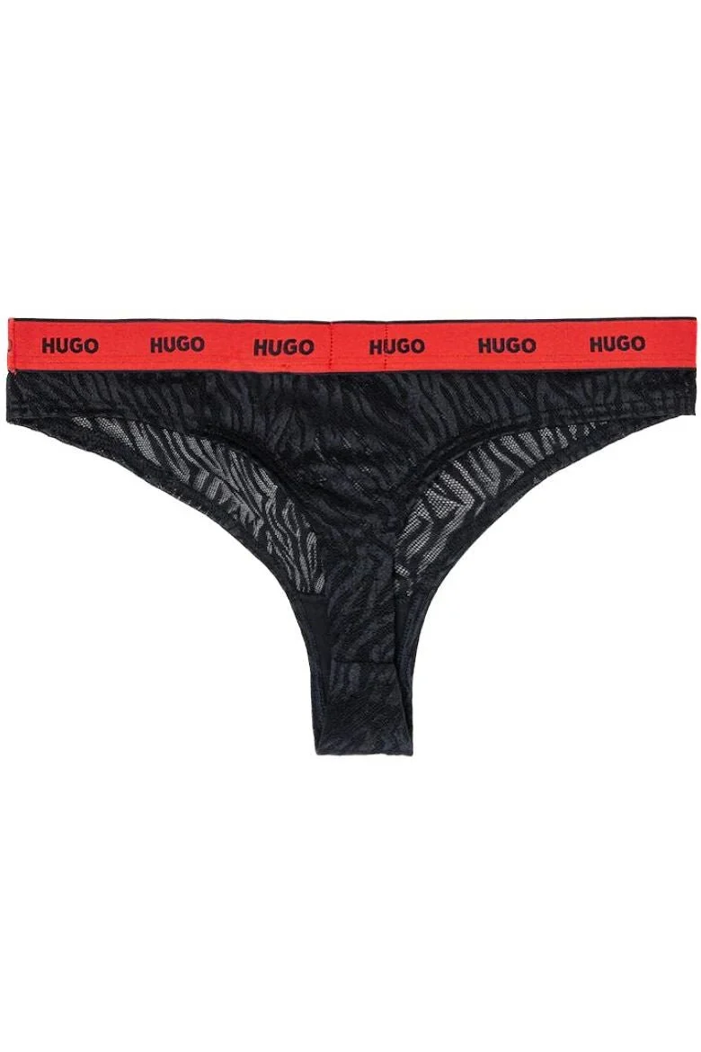3-Pack Classic Logo Lace Thongs, Black/red - Image 2