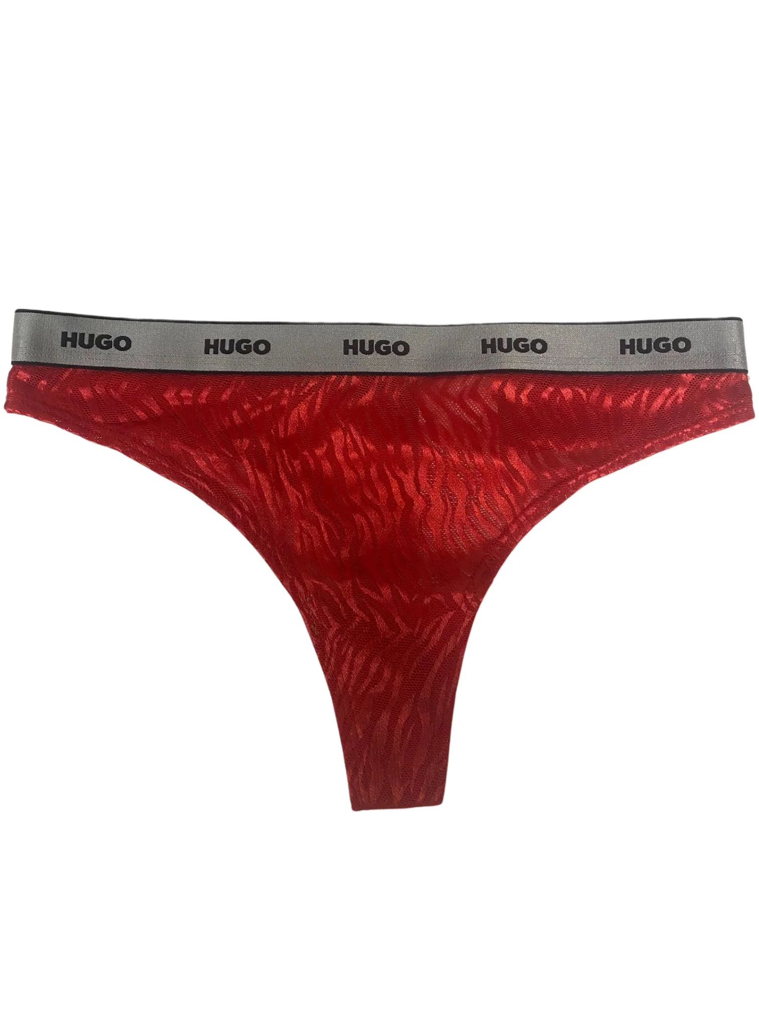 3-Pack Classic Logo Lace Thongs Gift Set, Red/black w/ silver - Image 3