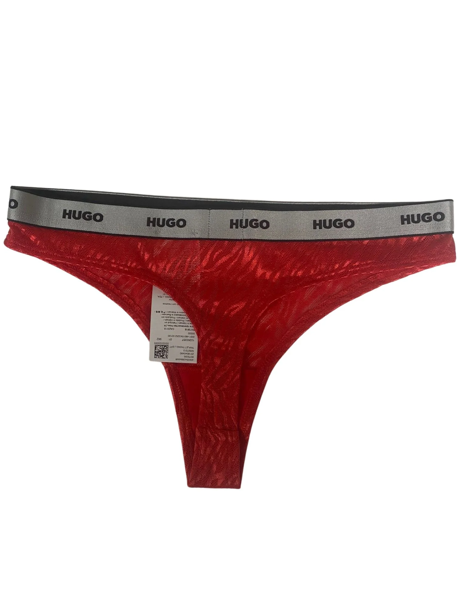 3-Pack Classic Logo Lace Thongs Gift Set, Red/black w/ silver - Image 4
