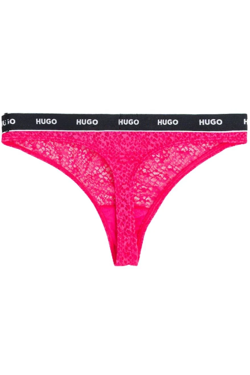 3-Pack Classic Logo Lace Thongs, Pink/Earth/Apricot - Image 2