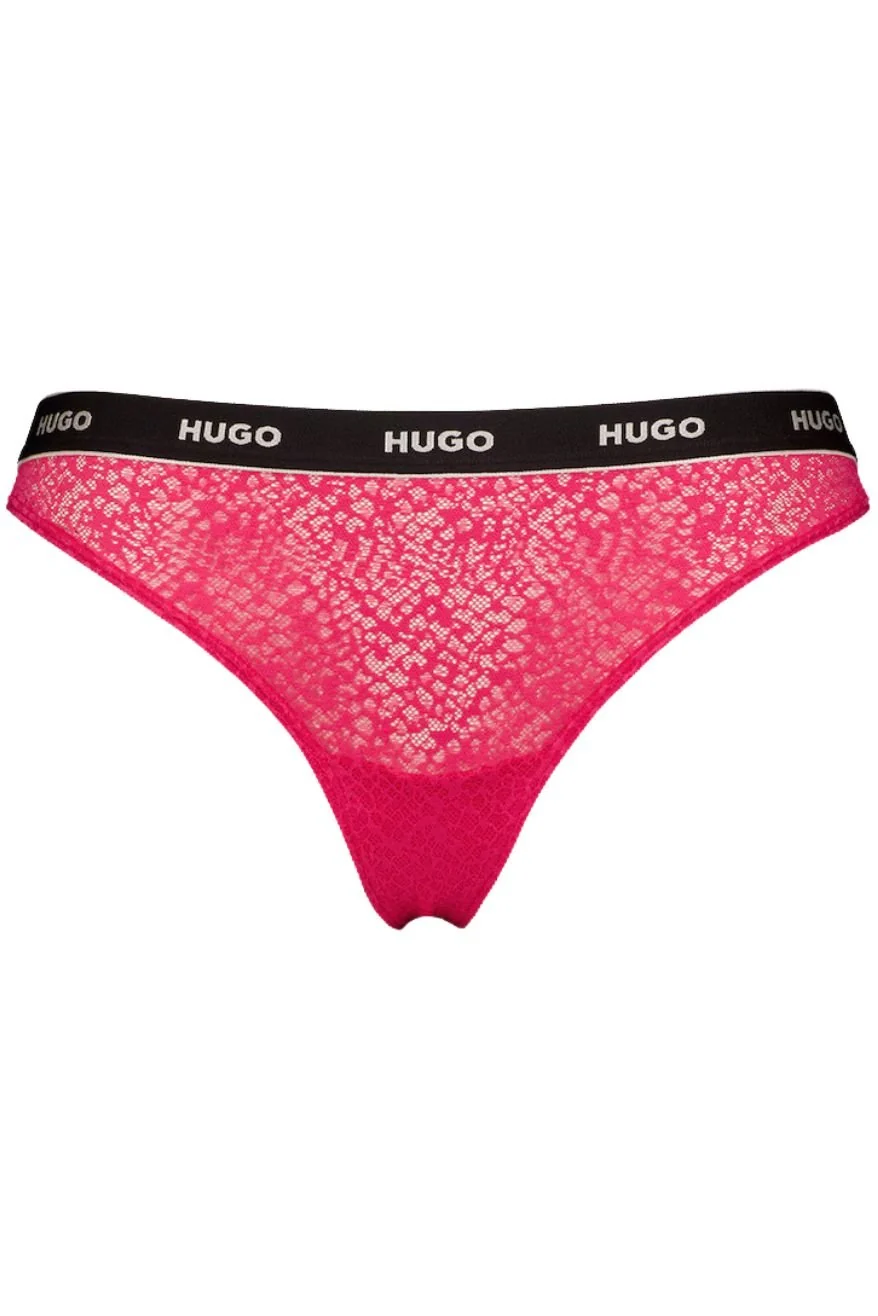 3-Pack Classic Logo Lace Thongs, Pink/Earth/Apricot - Image 3