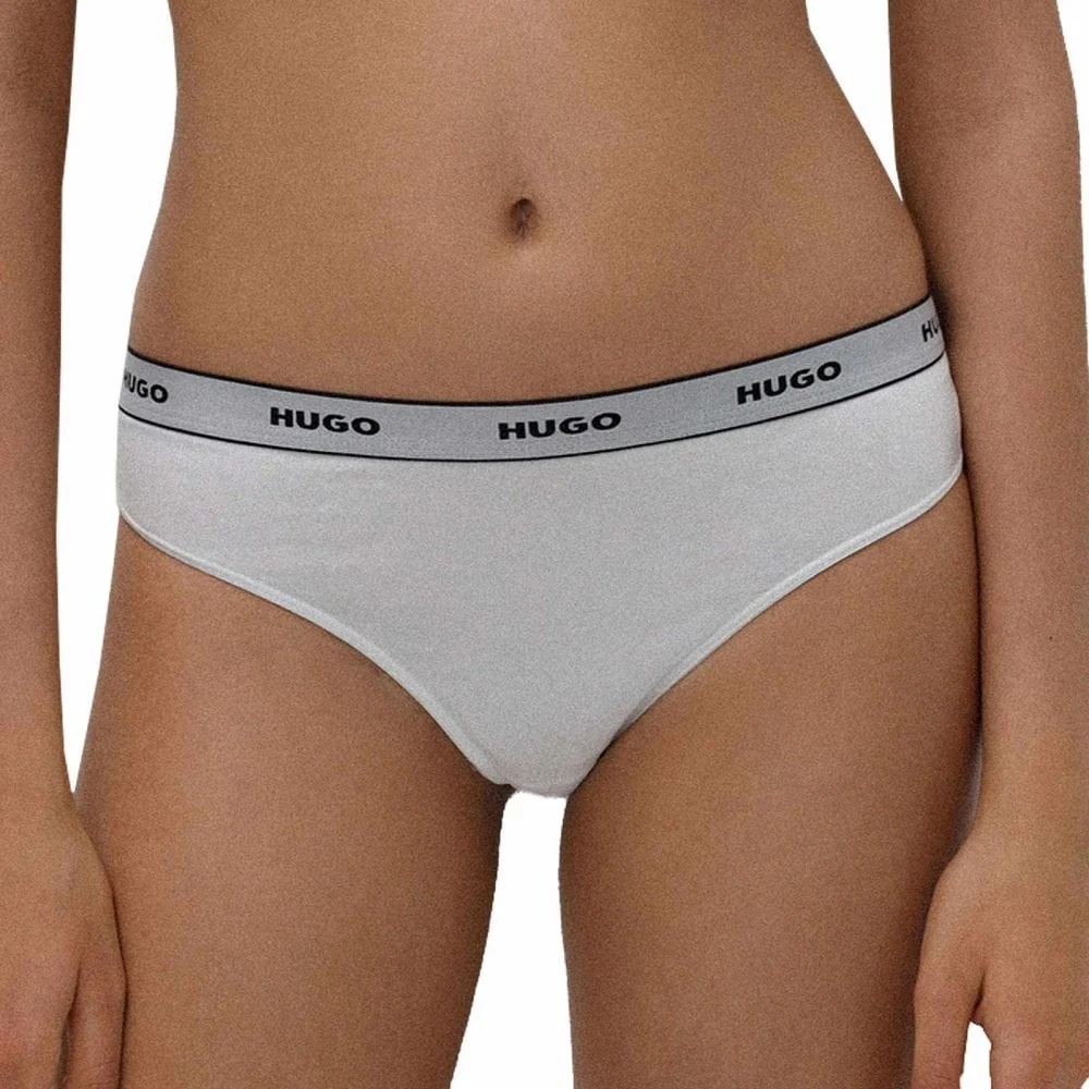 3-Pack Classic Logo Thongs, White - Image 4