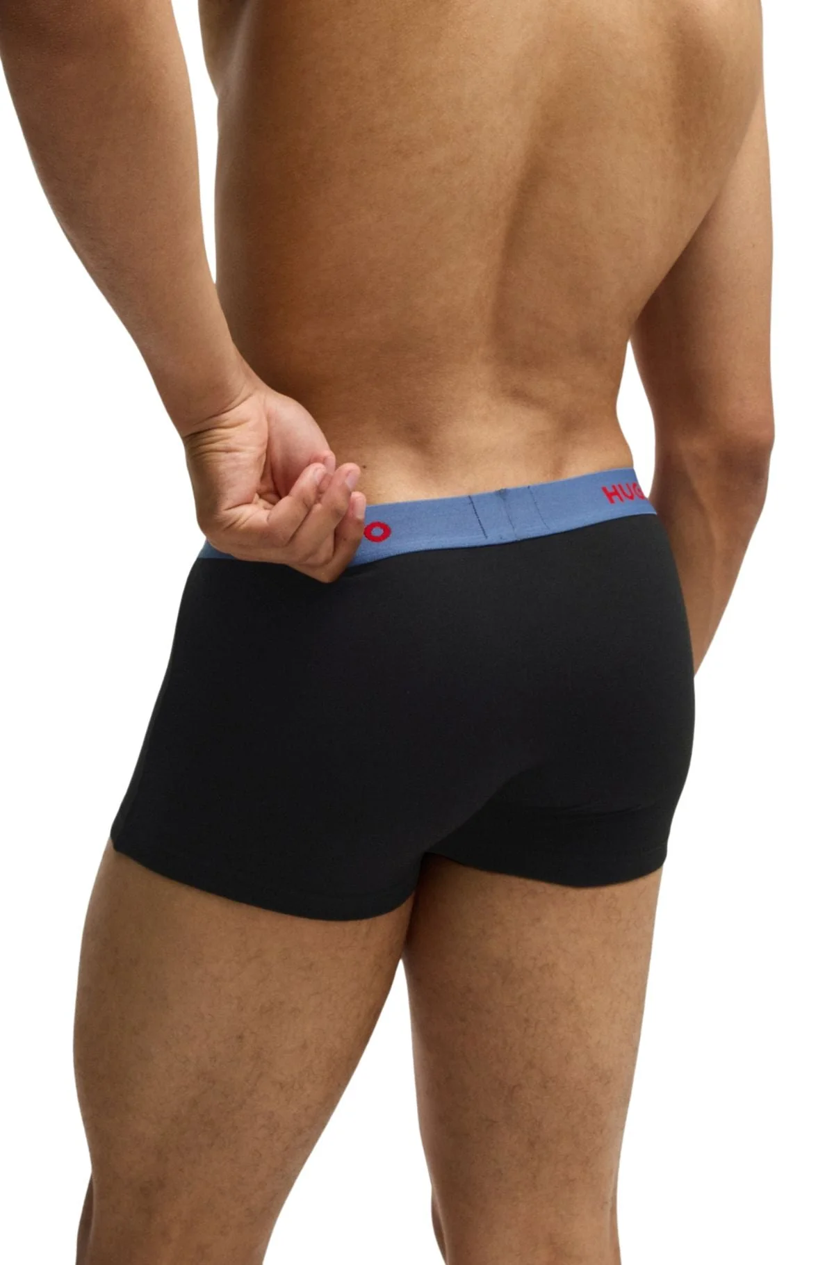 3-Pack Contrast Waistband Boxer Trunks, Black w/ red/silver/blue - Image 4