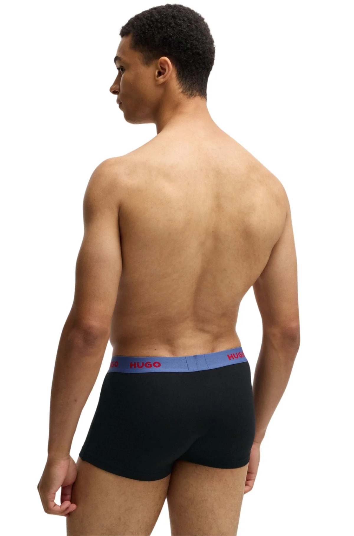 3-Pack Contrast Waistband Boxer Trunks, Black w/ red/silver/blue - Image 6