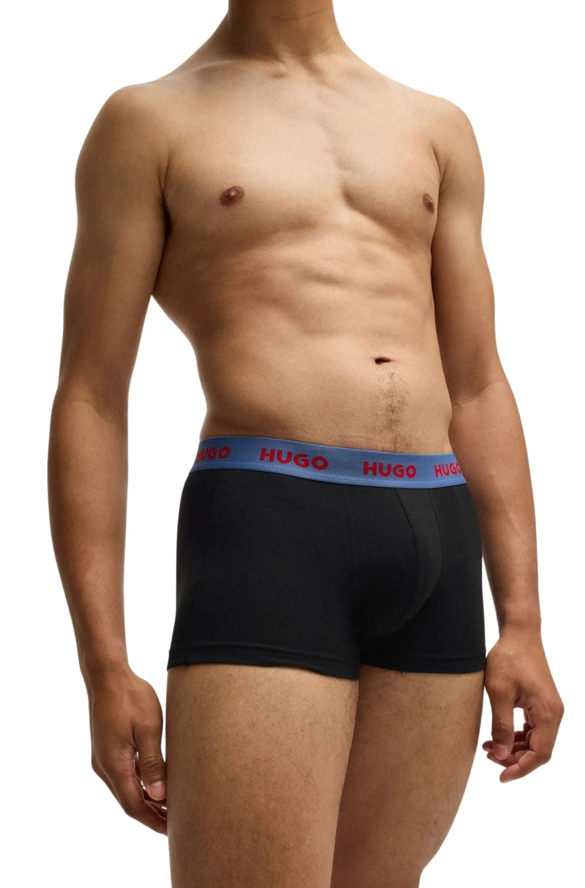 3-Pack Contrast Waistband Boxer Trunks, Black w/ red/silver/blue - Image 7