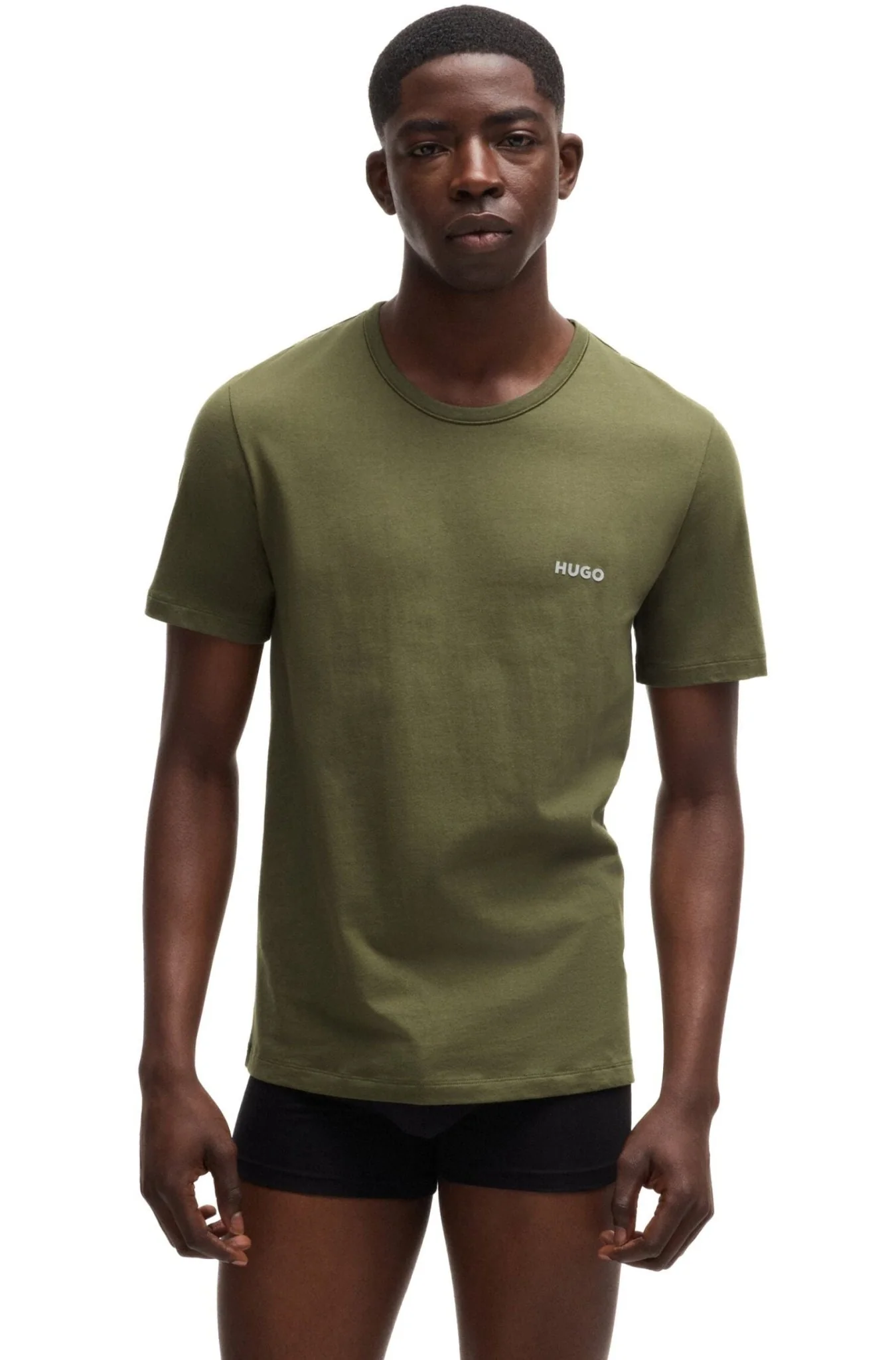 3-Pack Crew-Neck T-Shirts, Red/Khaki/Black - Image 2