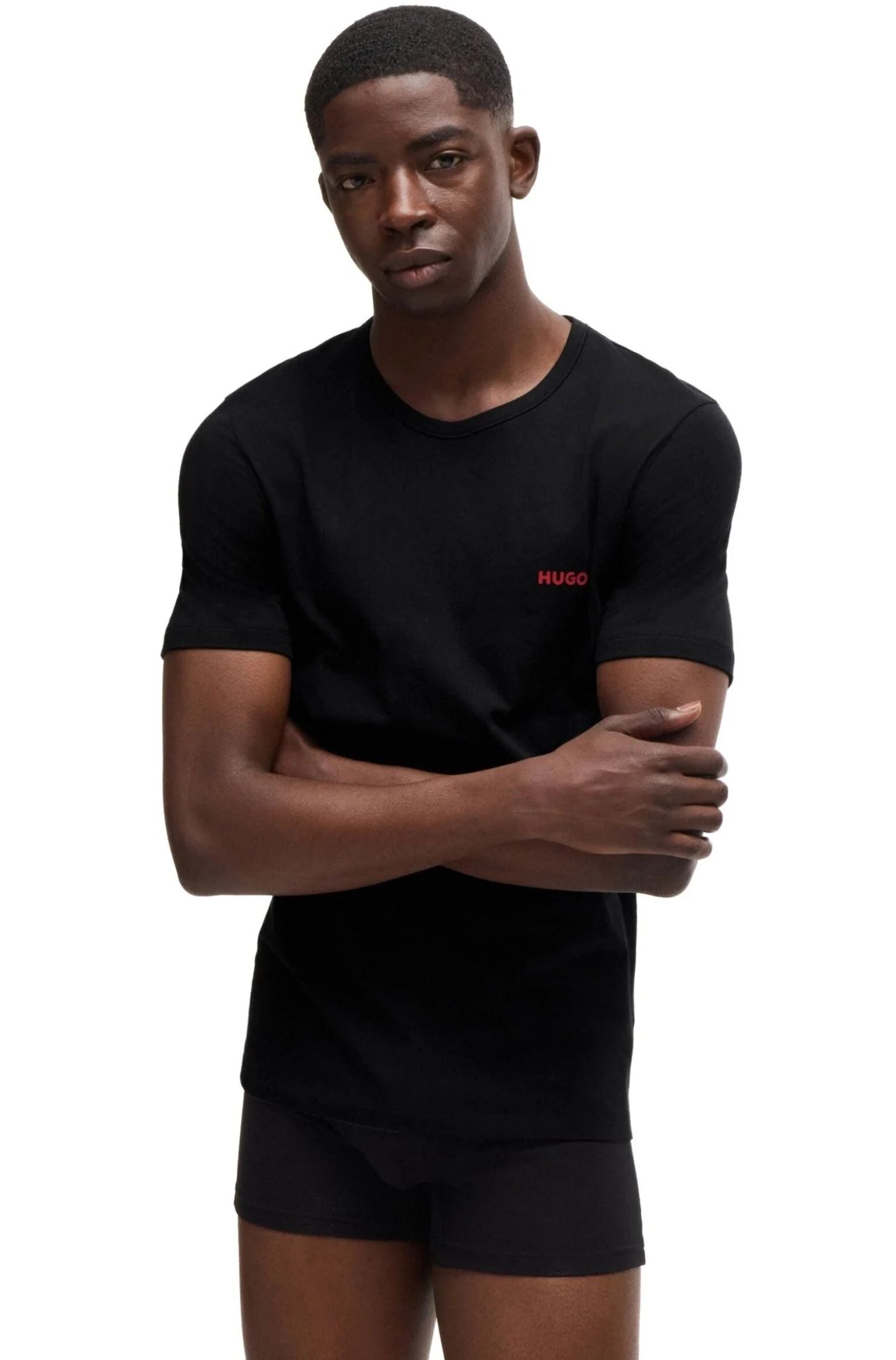 3-Pack Crew-Neck T-Shirts, Red/Khaki/Black - Image 3
