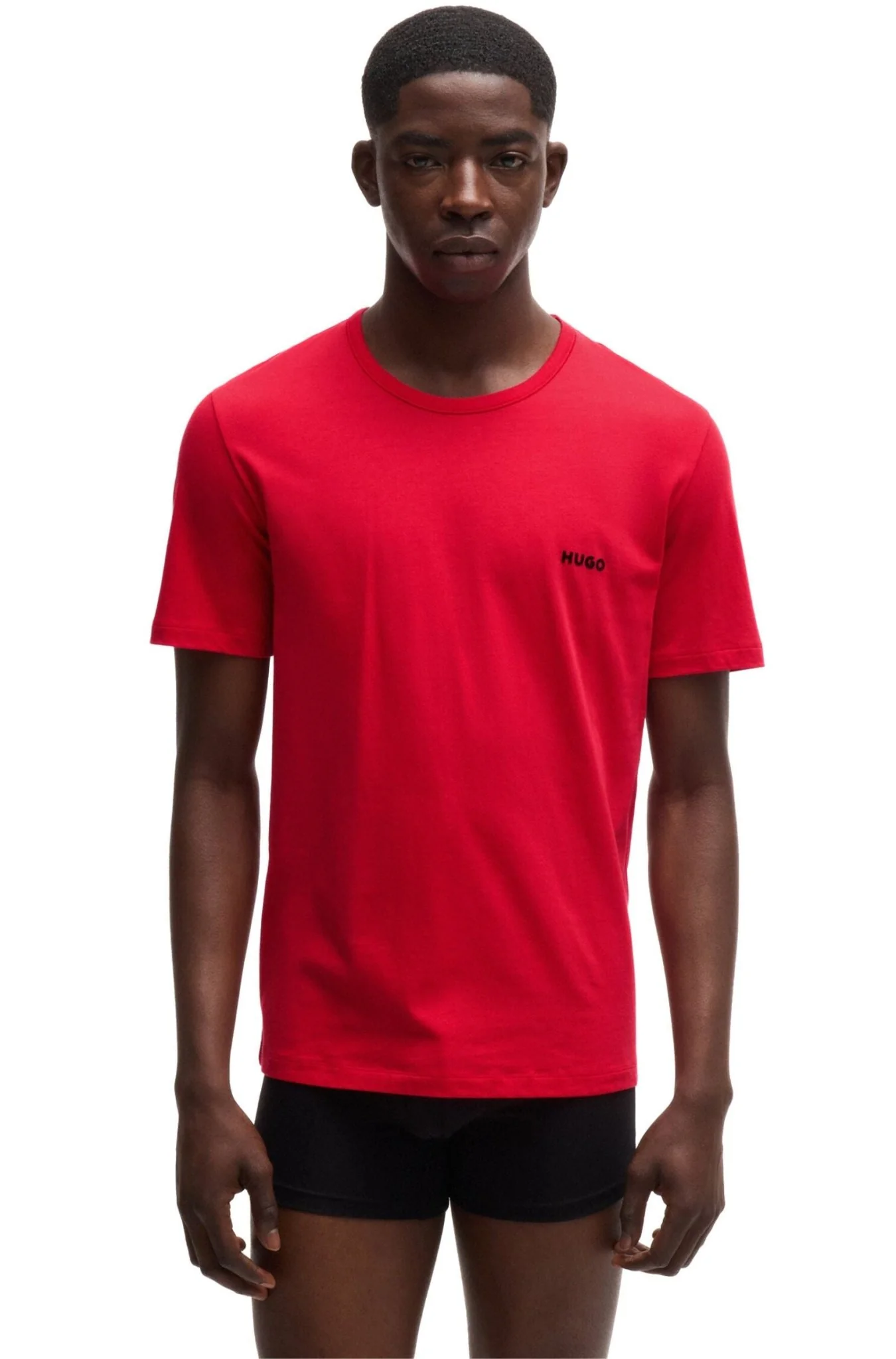 3-Pack Crew-Neck T-Shirts, Red/Khaki/Black - Image 4