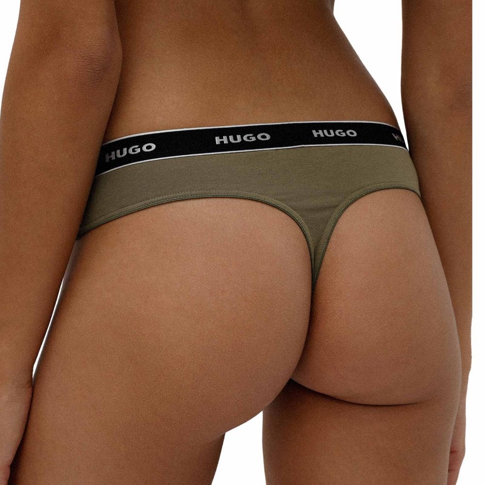 3-Pack Logo Thong, Dark Beige / Pink / Blue - Image 3