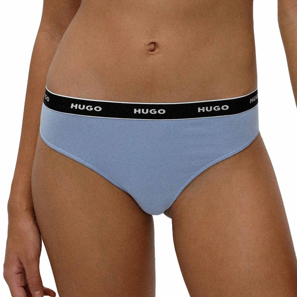 3-Pack Logo Thong, Dark Beige / Pink / Blue - Image 4