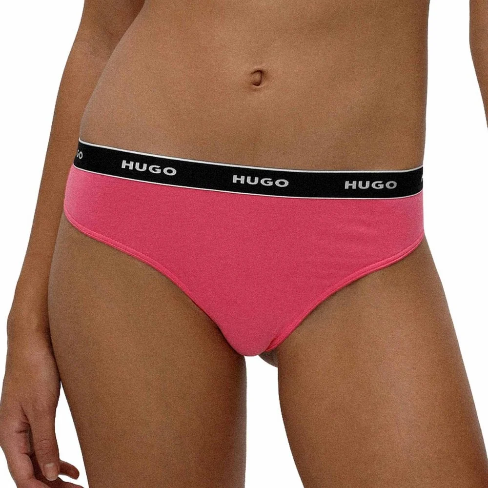 3-Pack Logo Thong, Dark Beige / Pink / Blue - Image 5